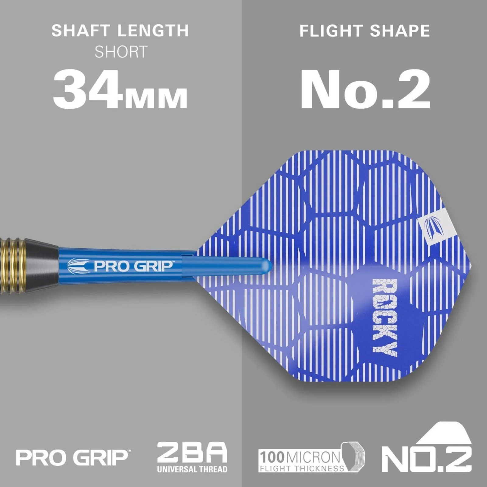 Target Darts Josh Rock 'Rocky' Brass 22G Steel Tip Dart Set - Image 5