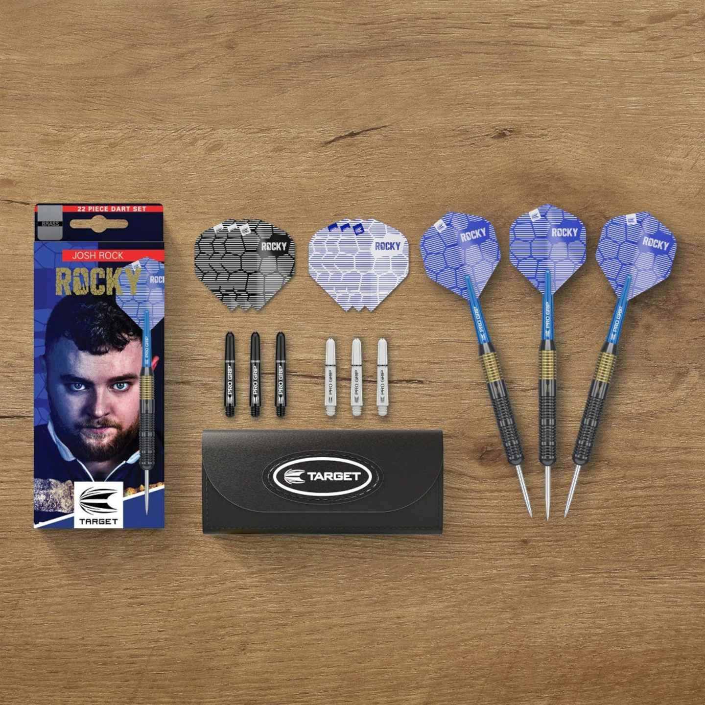 Target Darts Josh Rock 'Rocky' Brass 22G Steel Tip Dart Set - Image 6