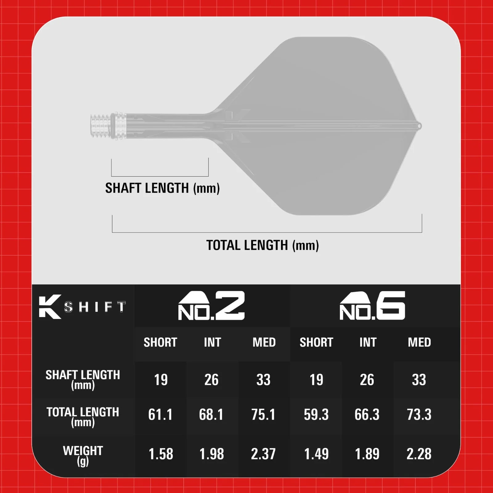 Target KShift NO.2 Dart Flight and Shaft System - 26mm - Image 7