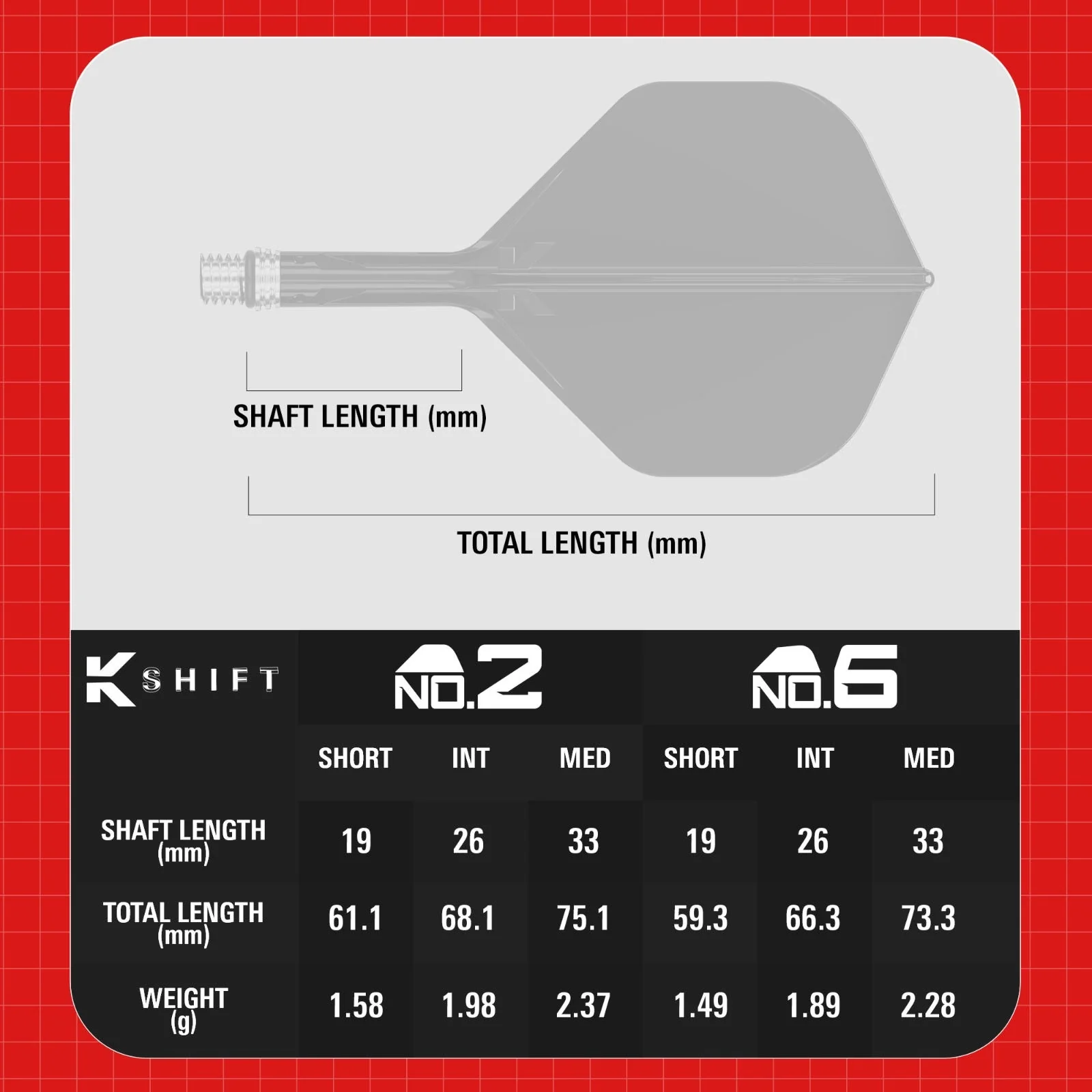 Target KShift NO.2 Dart Flight and Shaft System - 26mm - Image 7