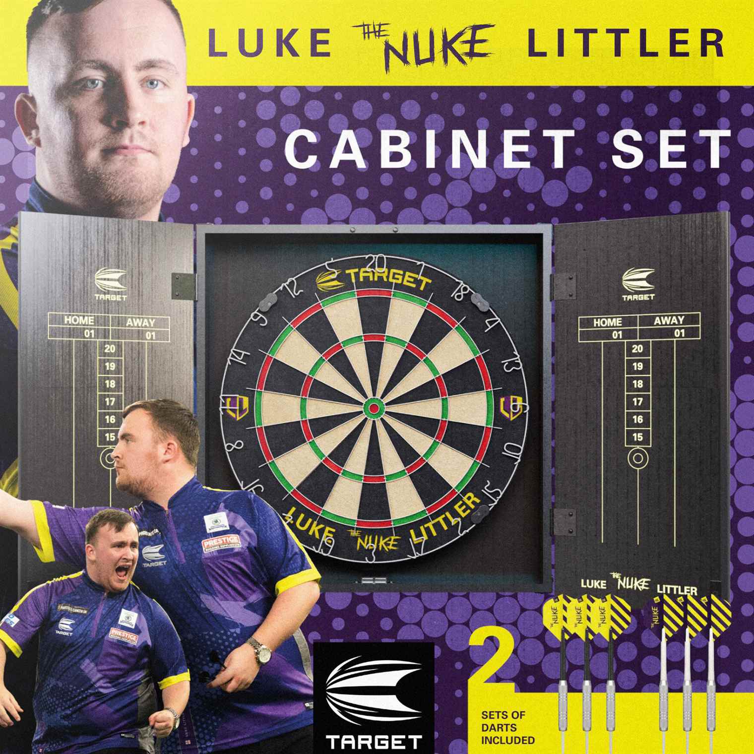 Target Darts Luke Littler 'The Nuke' Dartboard Cabinet Set - Image 3