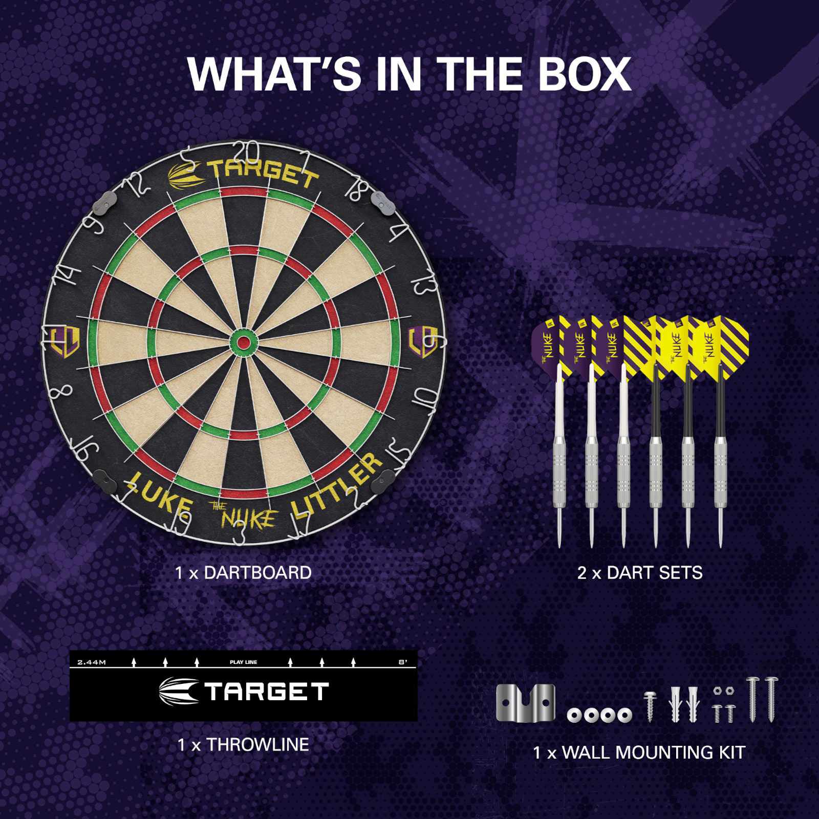 Target Darts Luke Littler 'The Nuke' Dartboard Set - Image 4