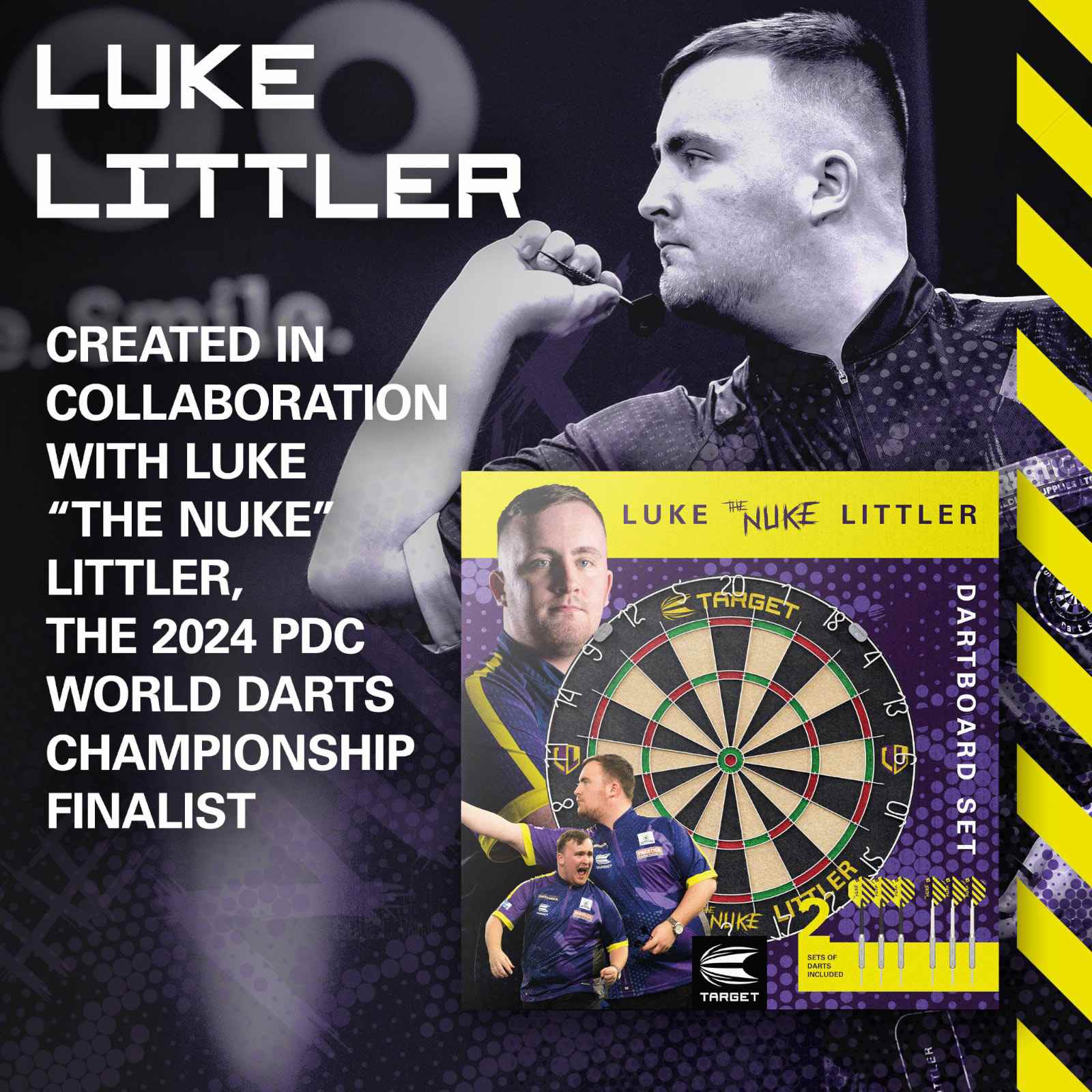 Target Darts Luke Littler 'The Nuke' Dartboard Set - Image 8