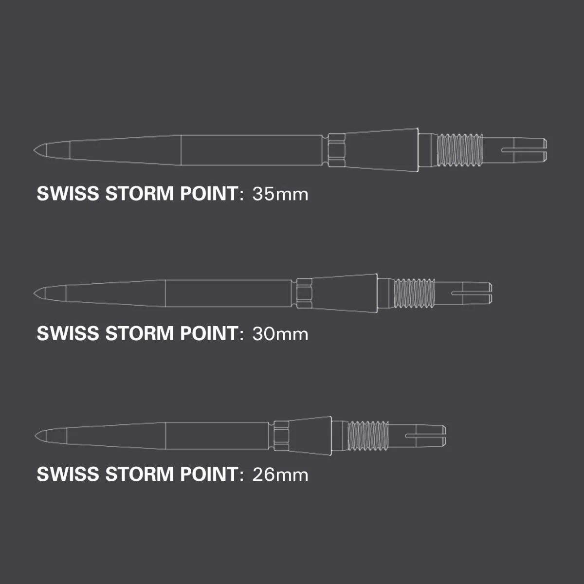 Target Signature Swiss RST Storm Silver Dart Points - 35mm - Image 4