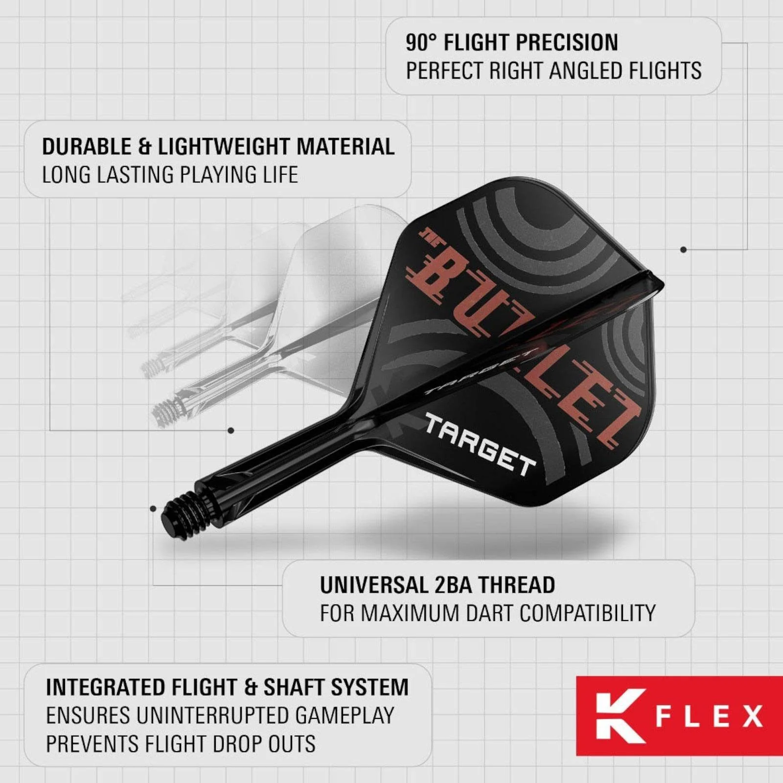 Target Darts Stephen Bunting The Bullet K-Flex Flights 26mm - Image 4
