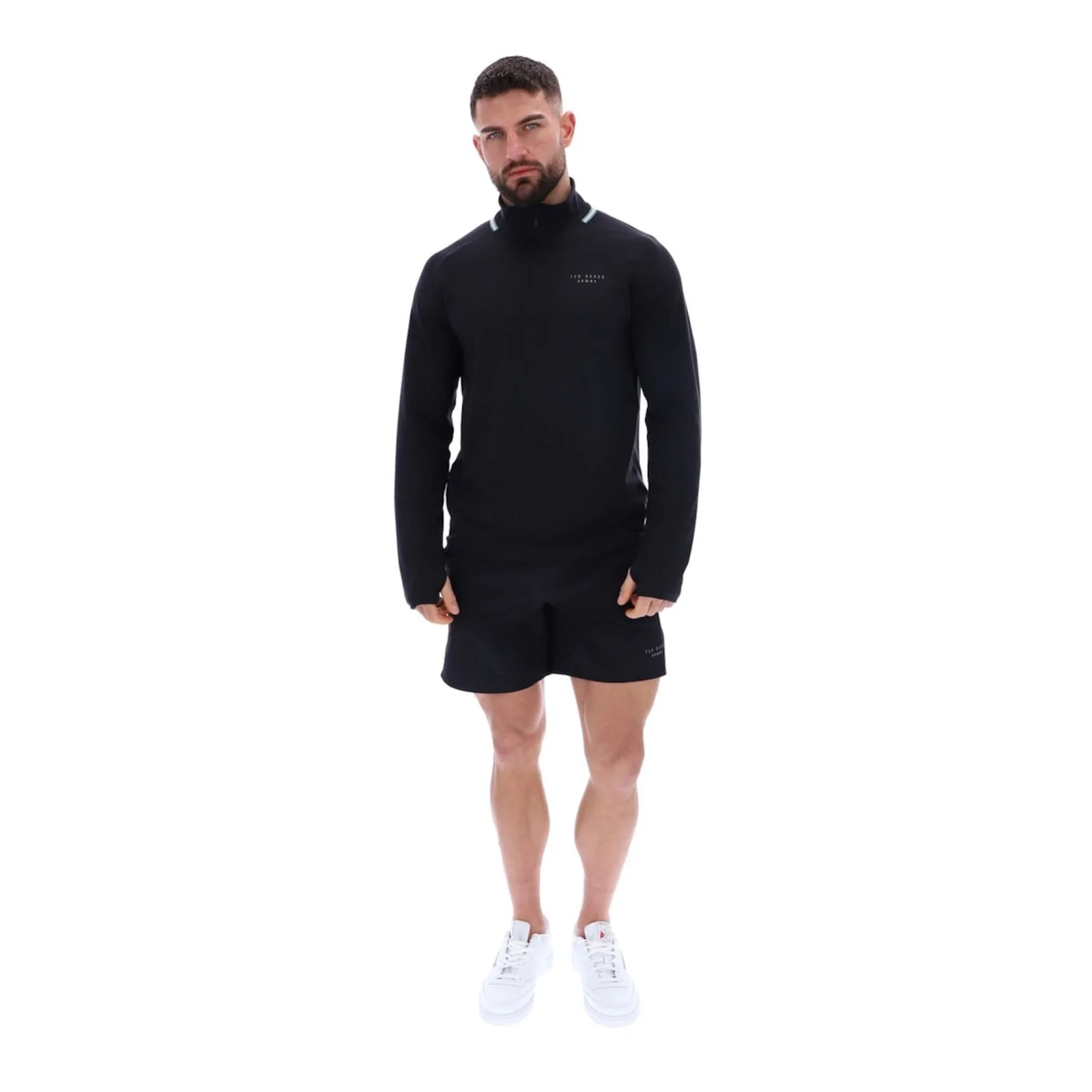 Ted Baker Sport Mens RORY Soft StretchTraining 1/4 Zip Black - Image 3