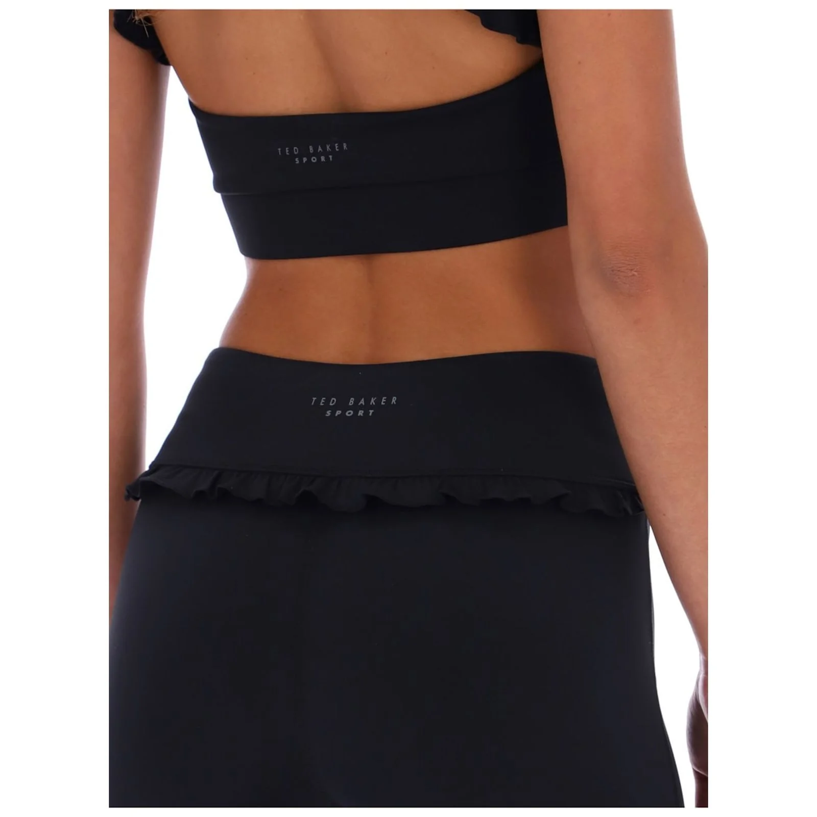 Ted Baker Sport Womens AGNES Comfort Ruffle Yoga Leggings Black - Image 4