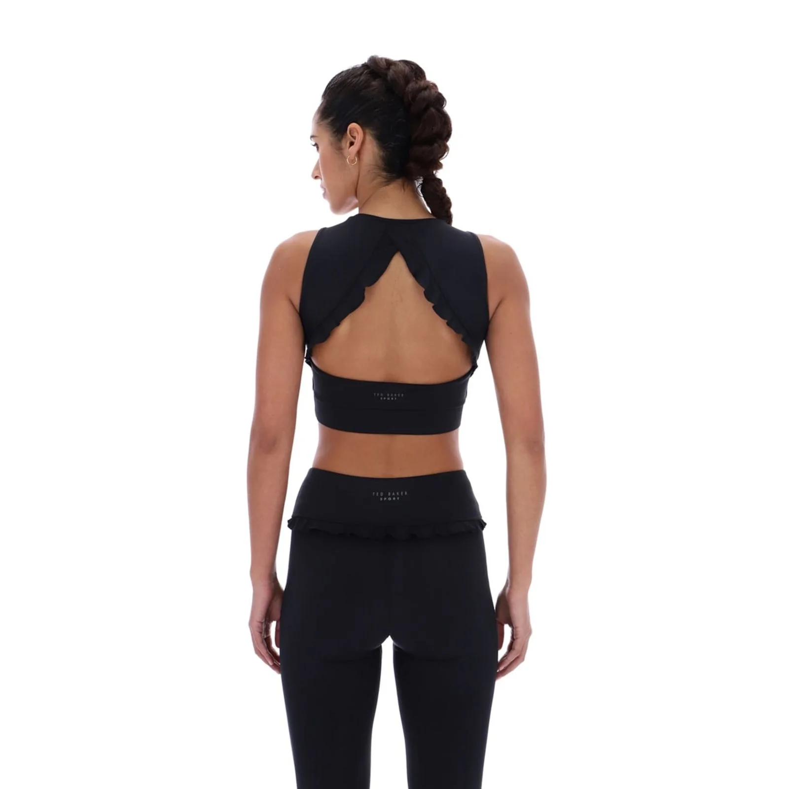 Ted Baker Sport Womens ARIA Ruffle Yoga Bra Black - Image 2