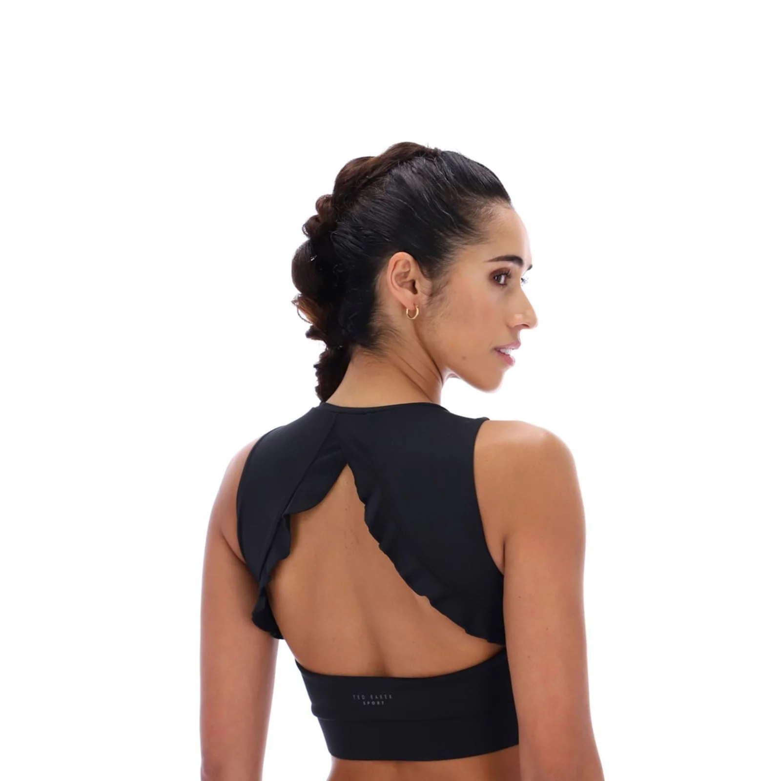 Ted Baker Sport Womens ARIA Ruffle Yoga Bra Black - Image 5