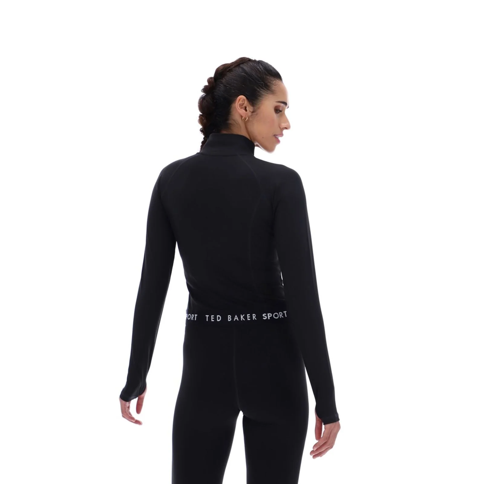 Ted Baker Sport Womens MARIE Essentials Cropped Zip Up Jacket Black - Image 2
