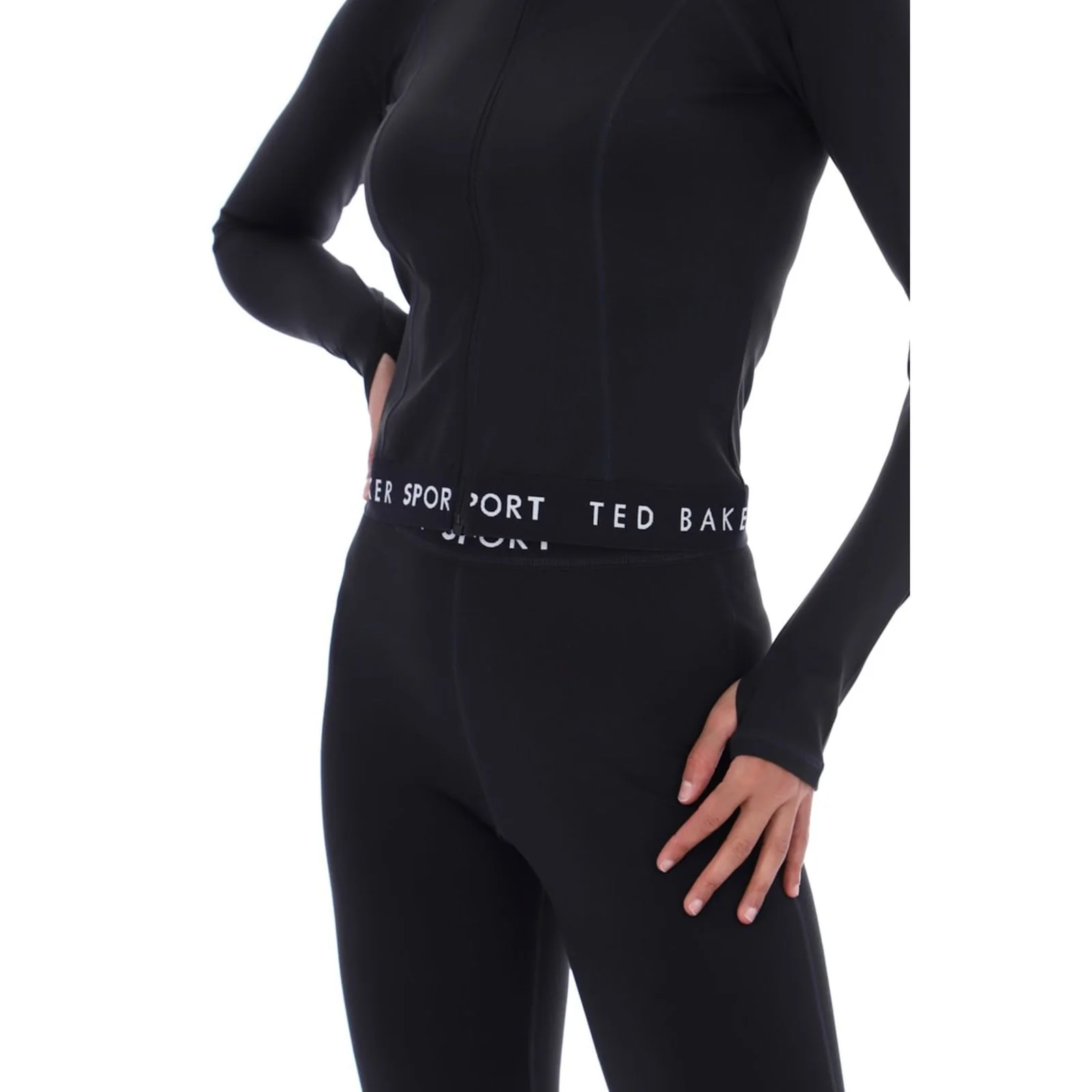 Ted Baker Sport Womens MARIE Essentials Cropped Zip Up Jacket Black - Image 5