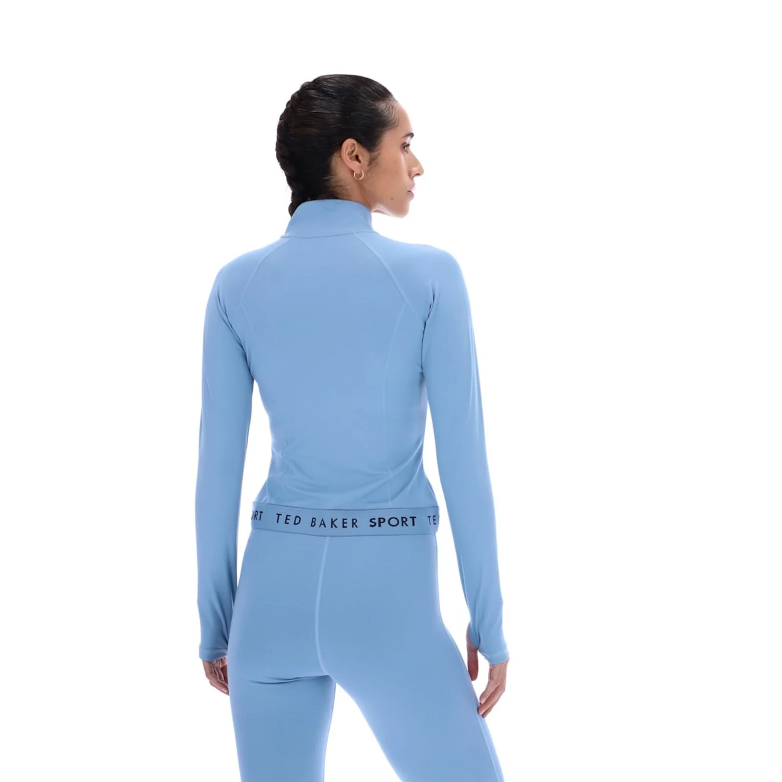 Ted Baker Sport Womens MARIE Essentials Cropped Zip Up Jacket Light Blue - Image 2