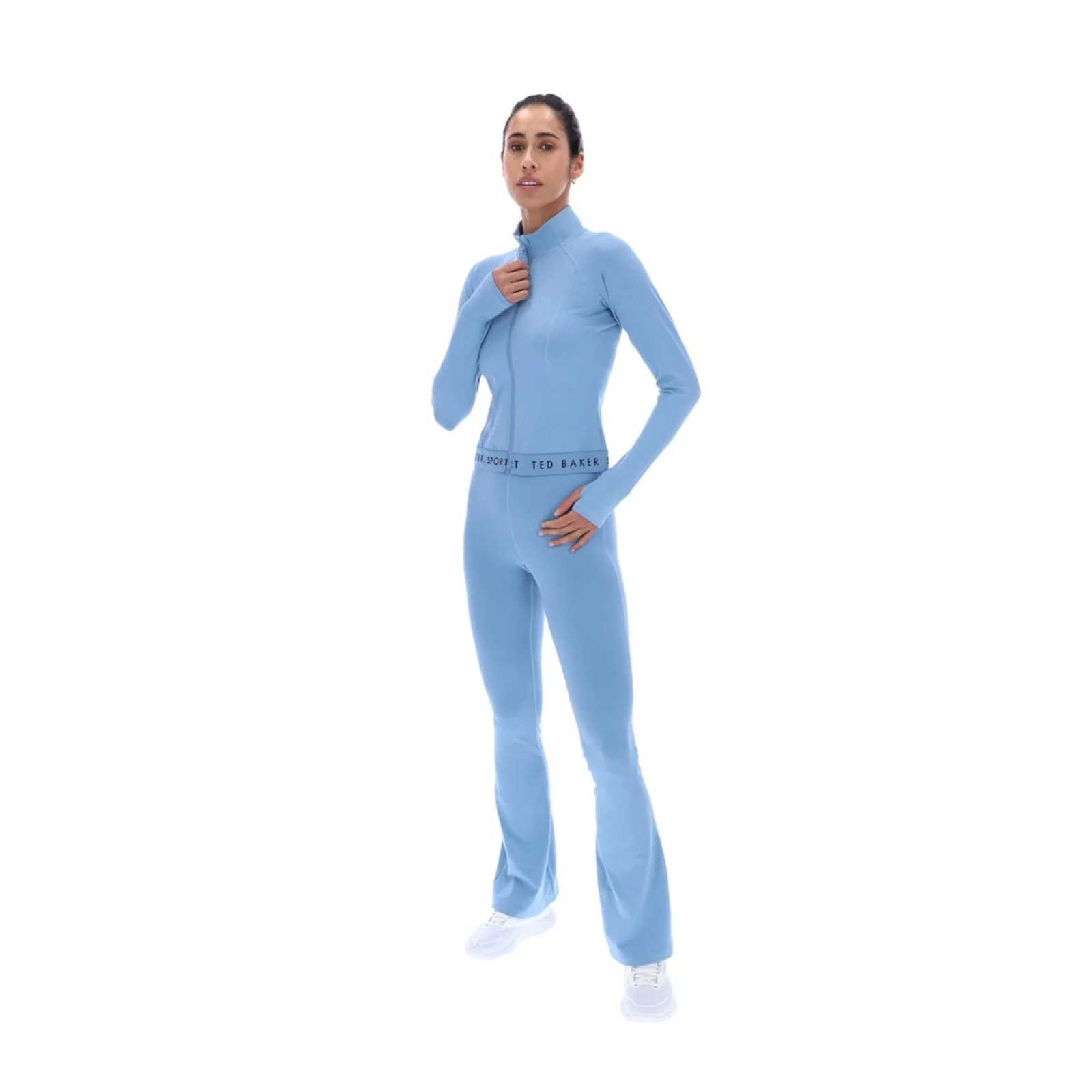 Ted Baker Sport Womens MARIE Essentials Cropped Zip Up Jacket Light Blue - Image 3
