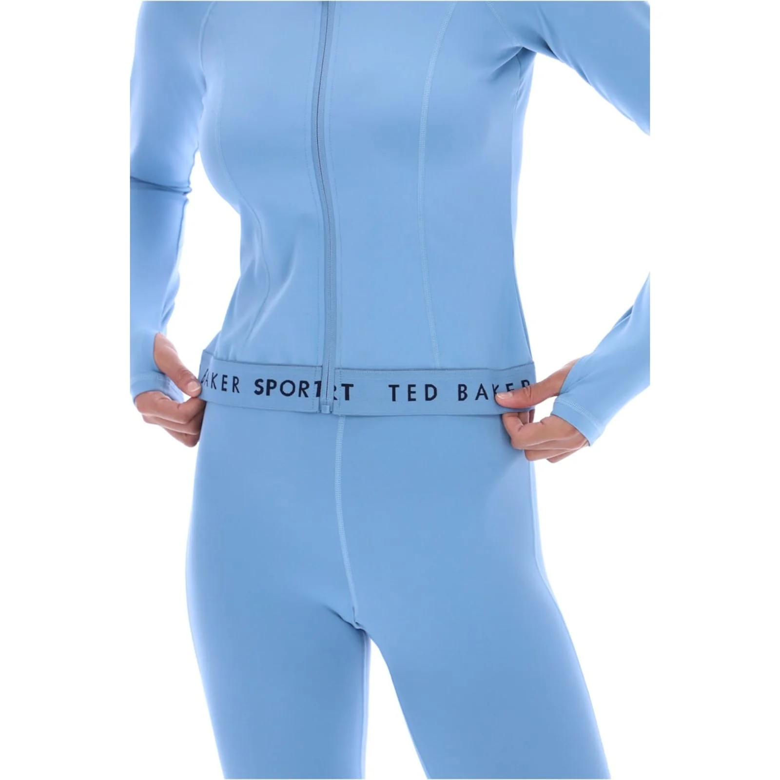 Ted Baker Sport Womens MARIE Essentials Cropped Zip Up Jacket Light Blue - Image 5