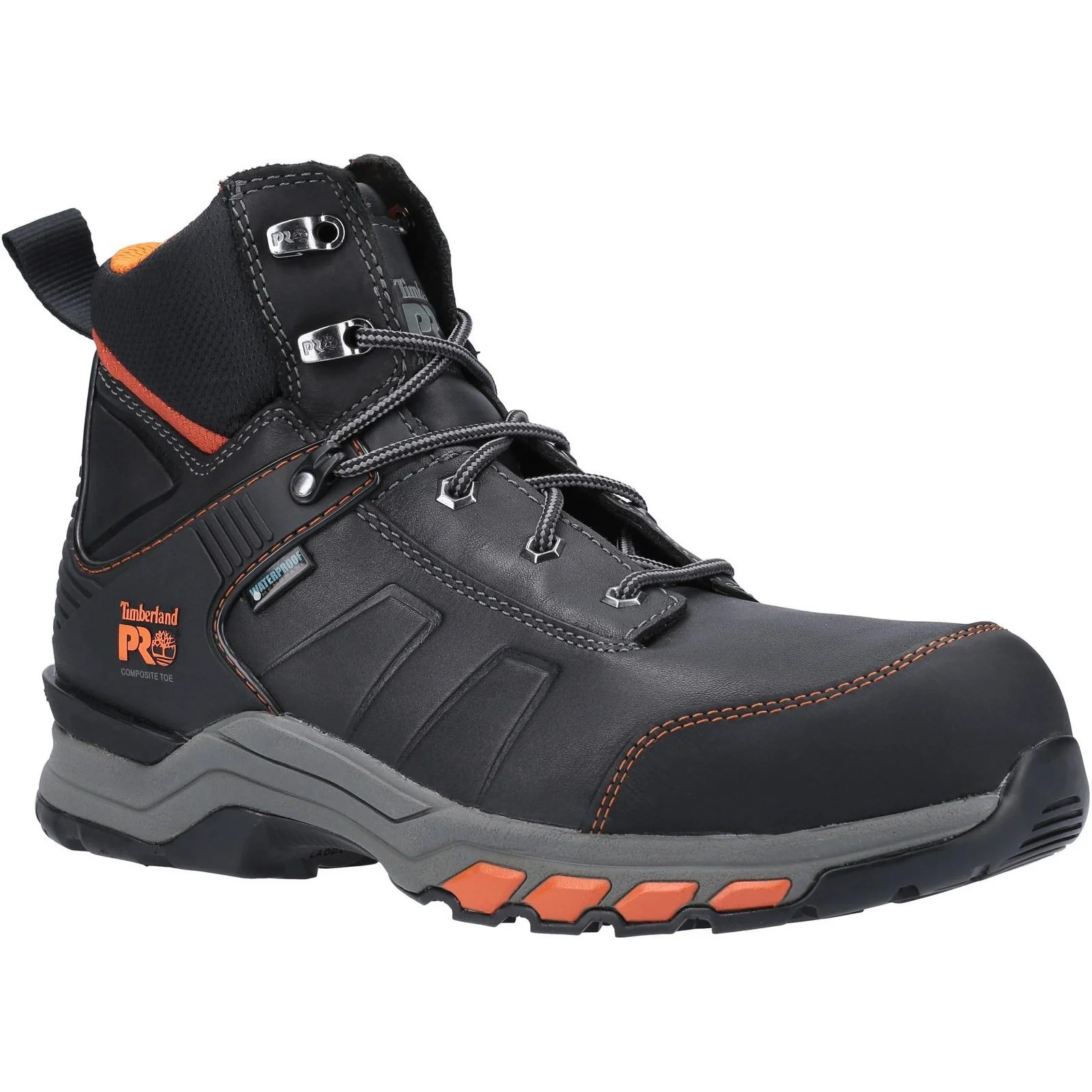 Timberland Pro Mens Hypercharge Composite Safety Toe Work Boot Black/Orange - Image 4