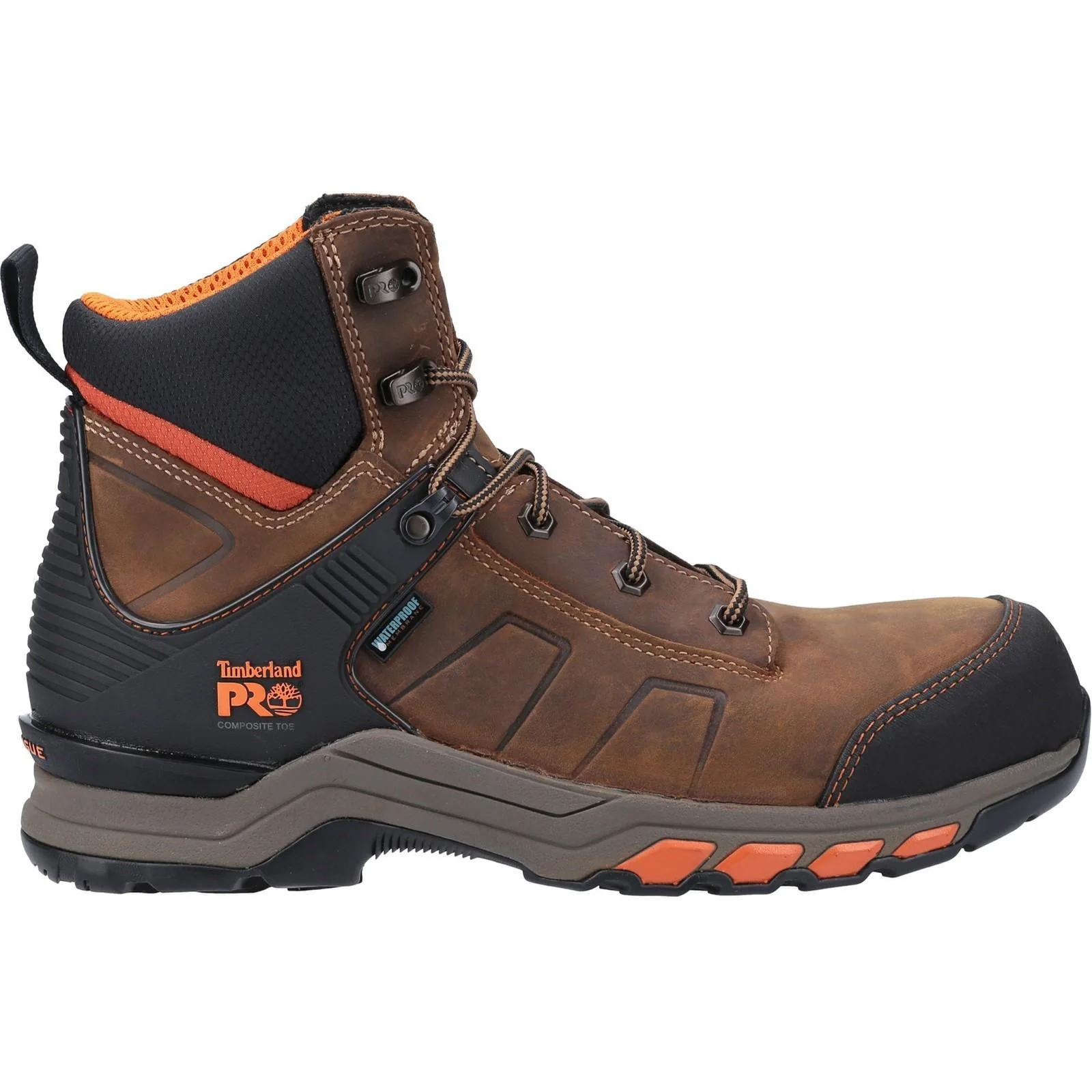 Timberland Pro Mens Hypercharge Composite Safety Toe Work Boot Brown/Orange