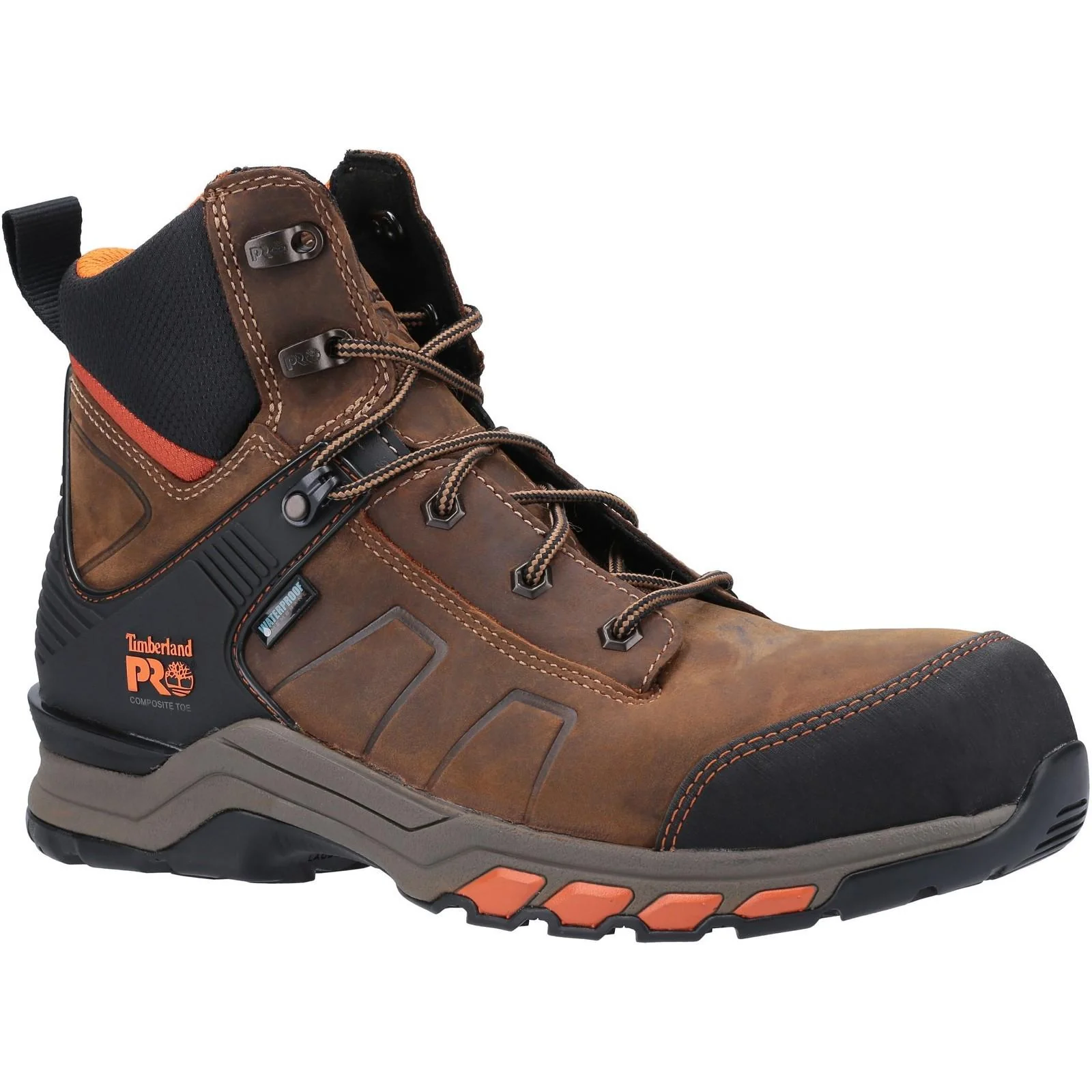 Timberland Pro Mens Hypercharge Composite Safety Toe Work Boot Brown/Orange - Image 4