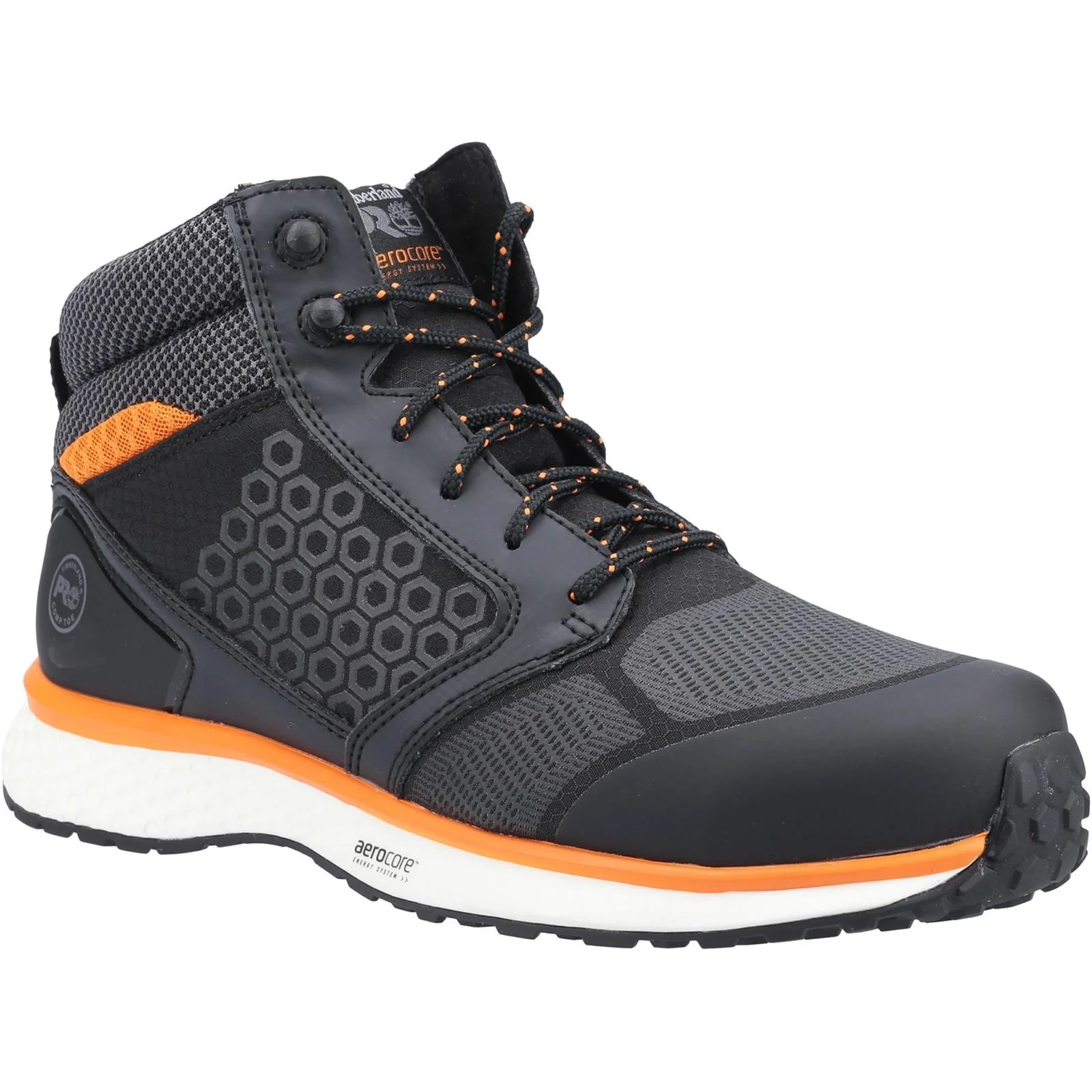 Timberland Pro Mens Reaxion Mid Composite Safety Boot Black/Orange - Image 4
