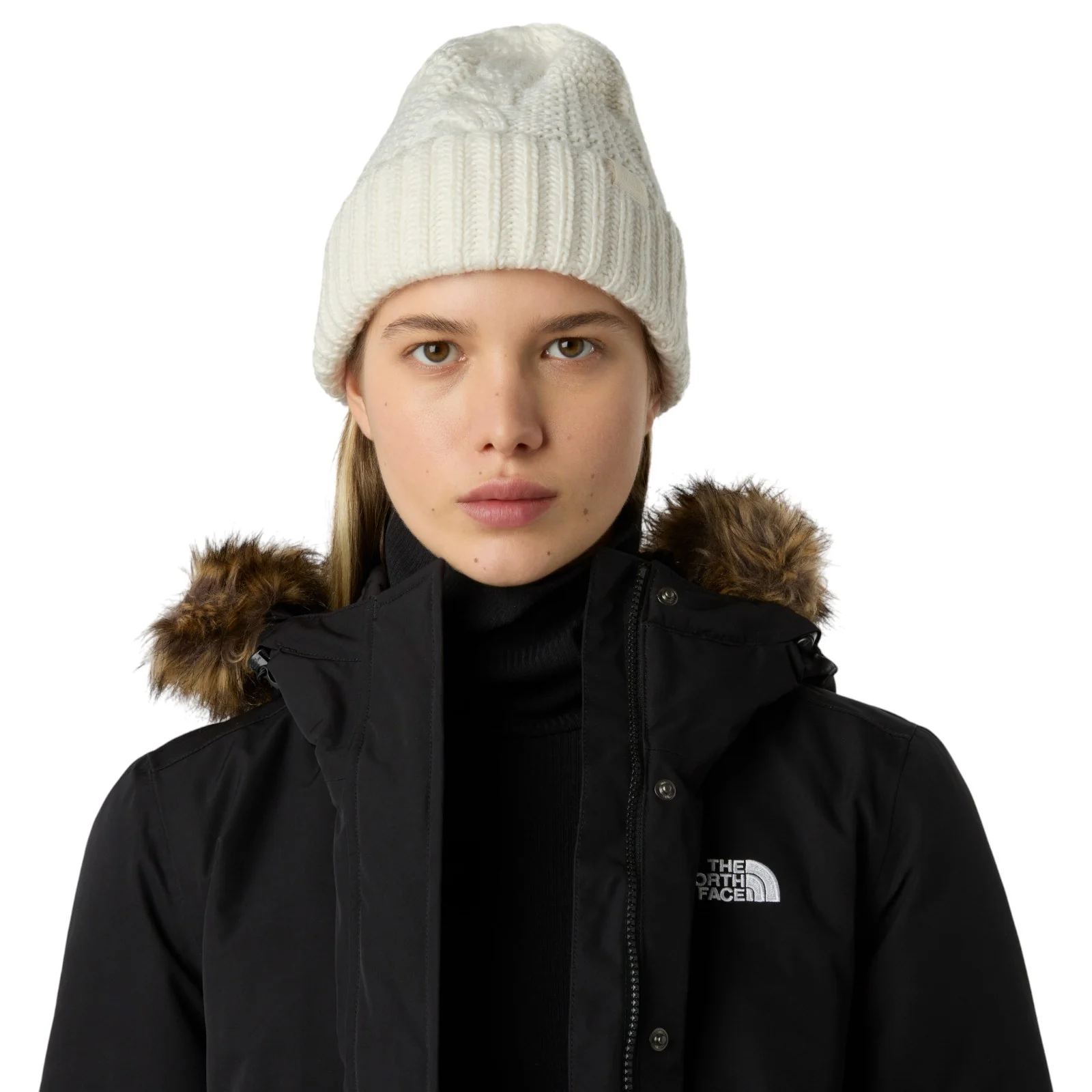 The North Face Oh-Mega Womens Cable Knit Beanie Hat - Image 2