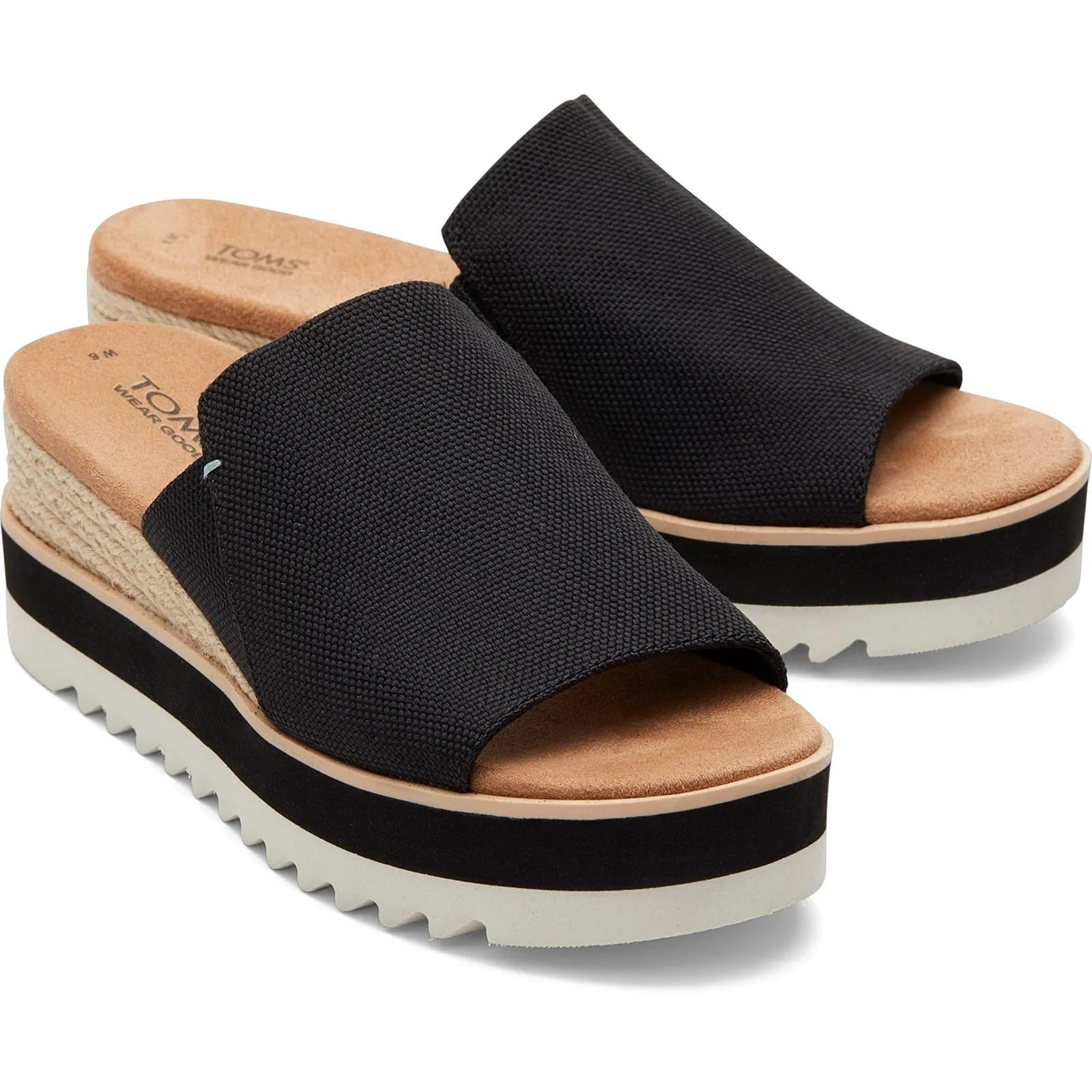 TOMS Womens Diana Mule Wedge Black - Image 5