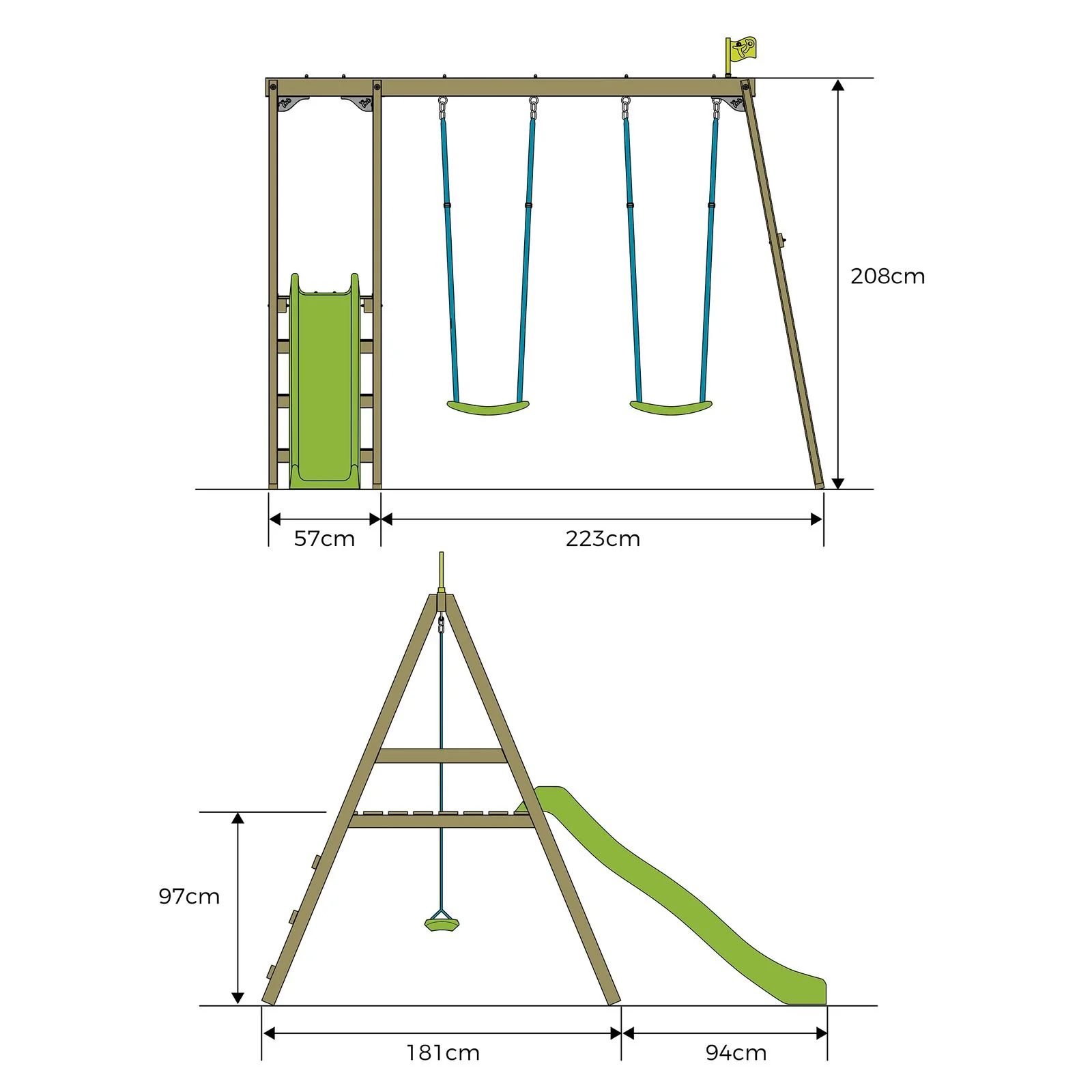 TP Toys Forest Double Multiplay Swing and Slide Set - Image 8