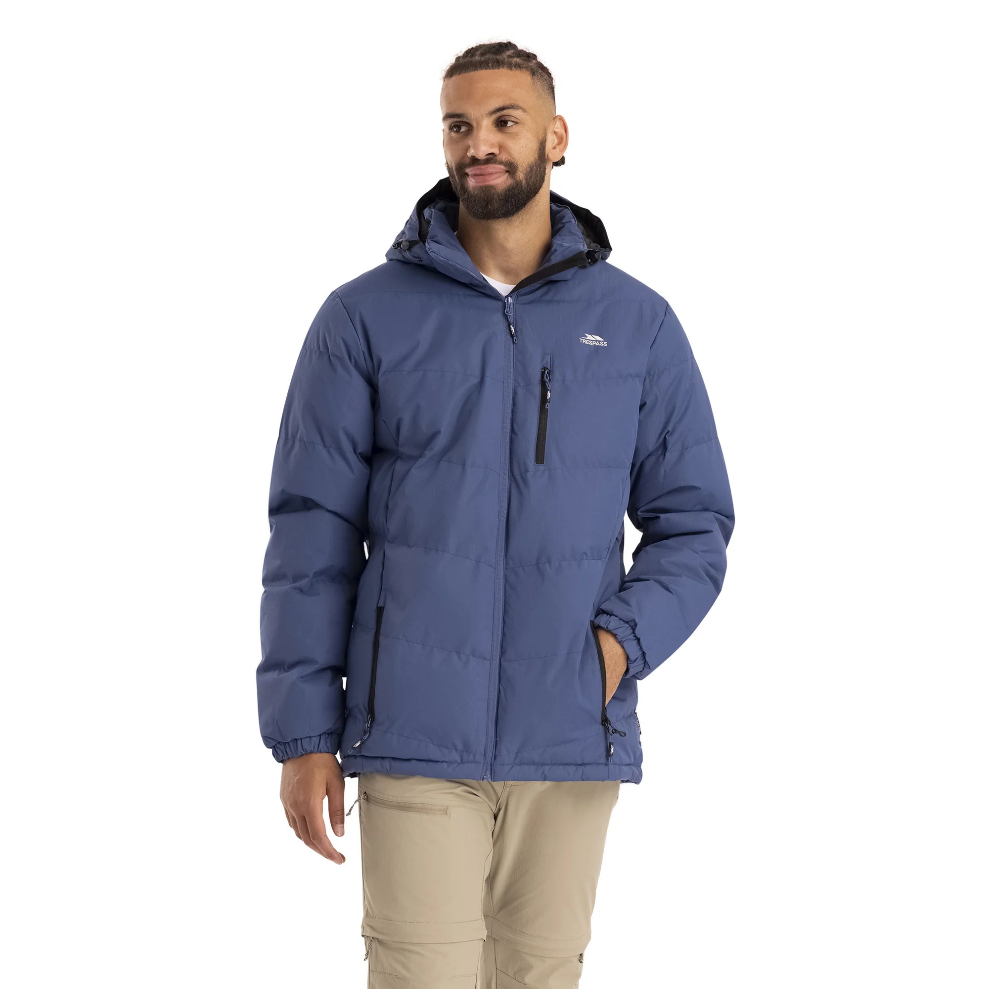 Trespass Mens Blustery Padded Jacket Indigo Tone - Image 3