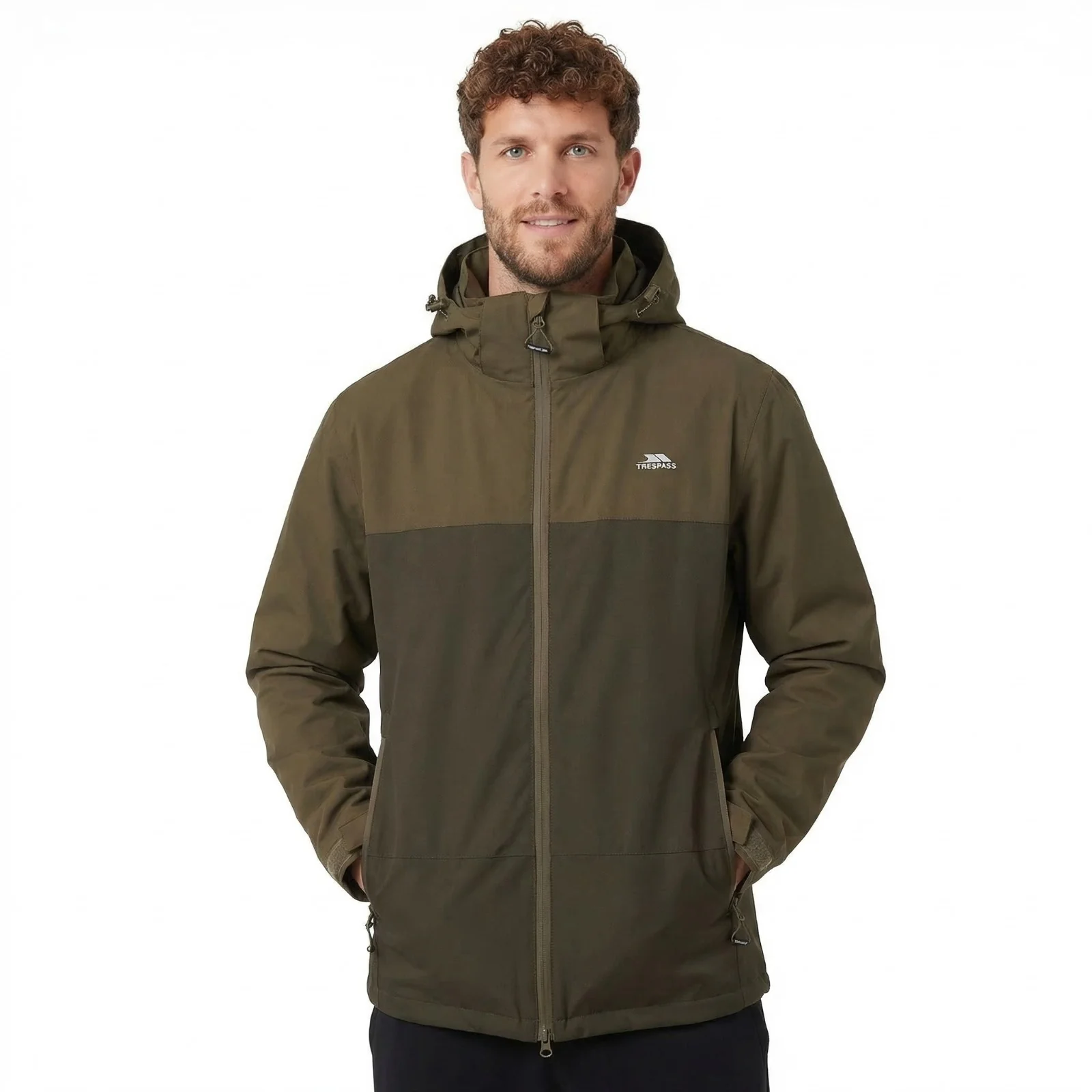 Trespass Mens Fahamore Waterproof Jacket Marshland