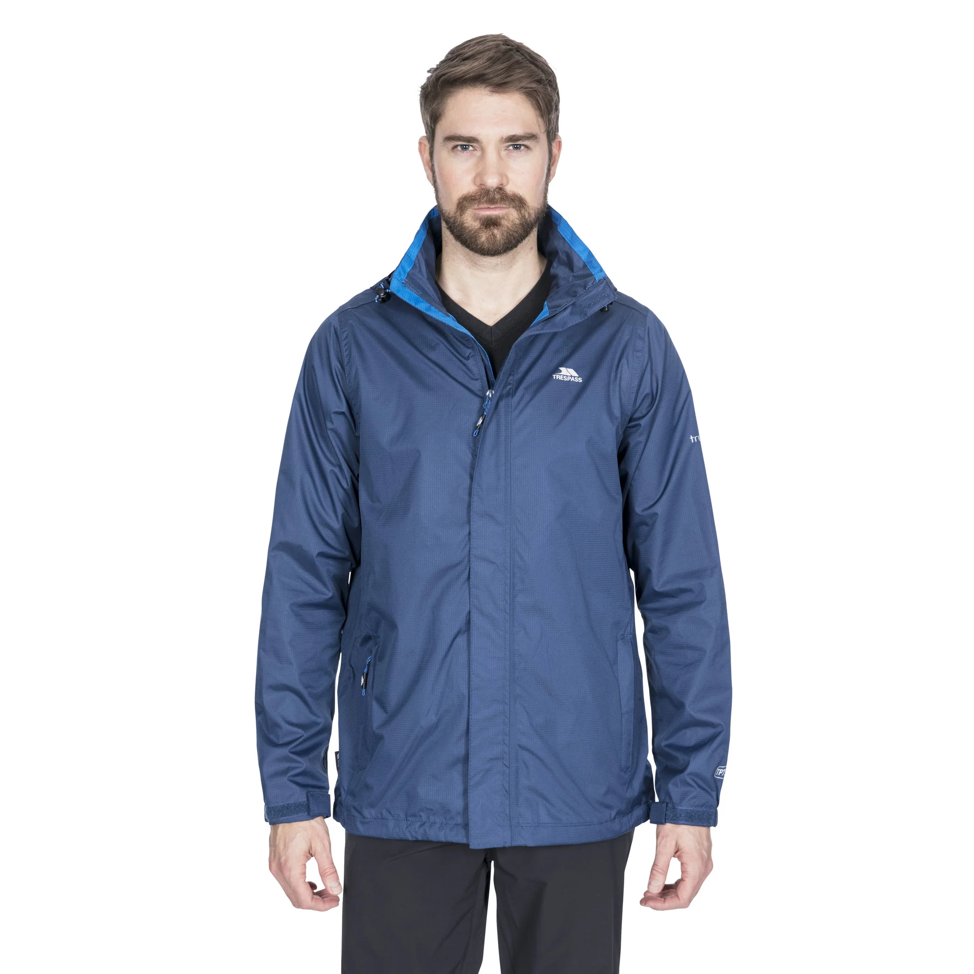 Trespass Mens Fraser II Waterproof Jacket Navy Tone - Image 3