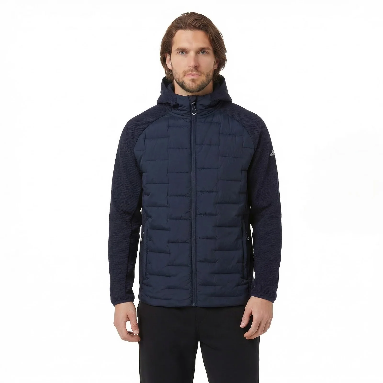 Trespass Mens Heber Hybrid Hoodie Navy