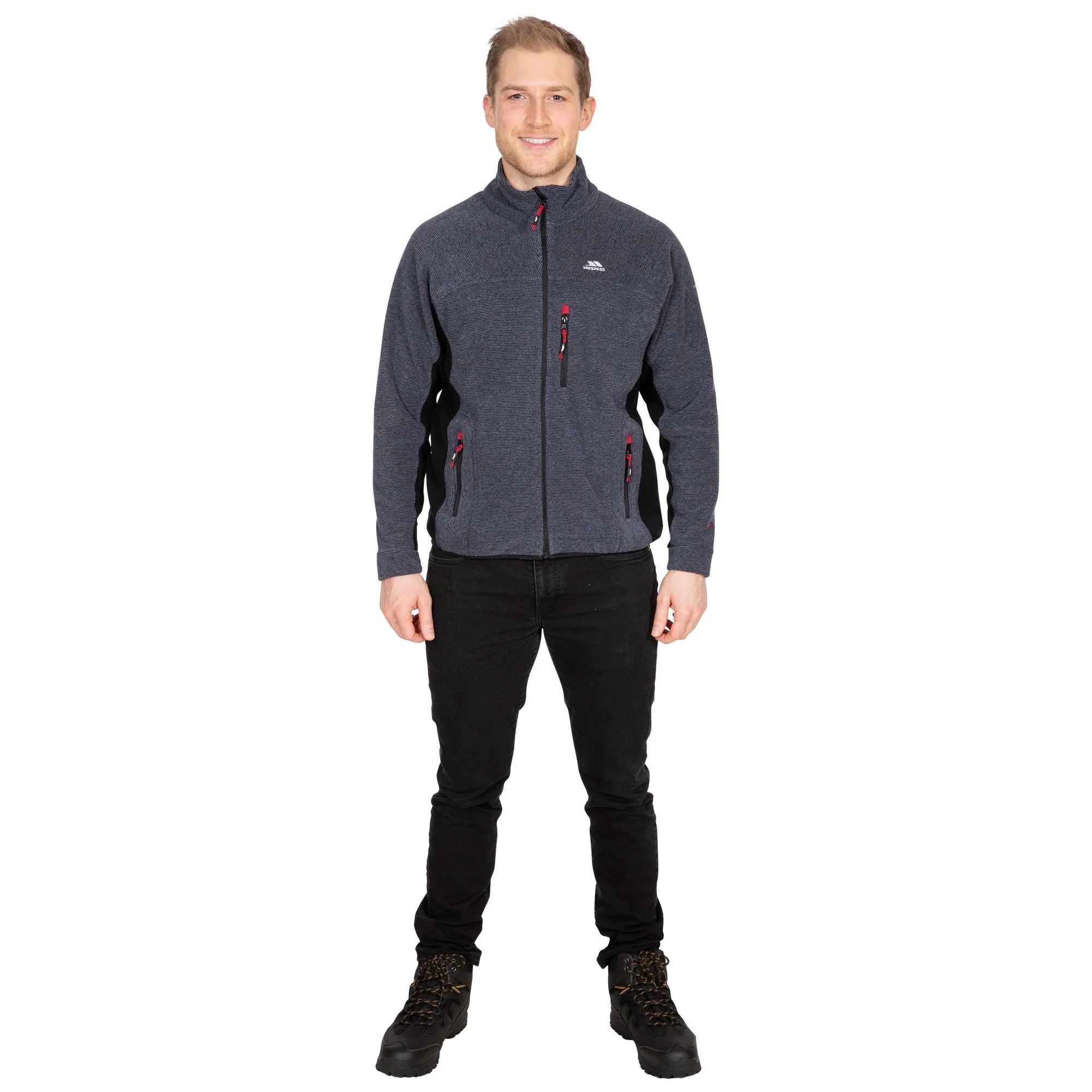 Trespass Mens Jynx Full Zip Fleece Jacket Navy Stripe - Image 4