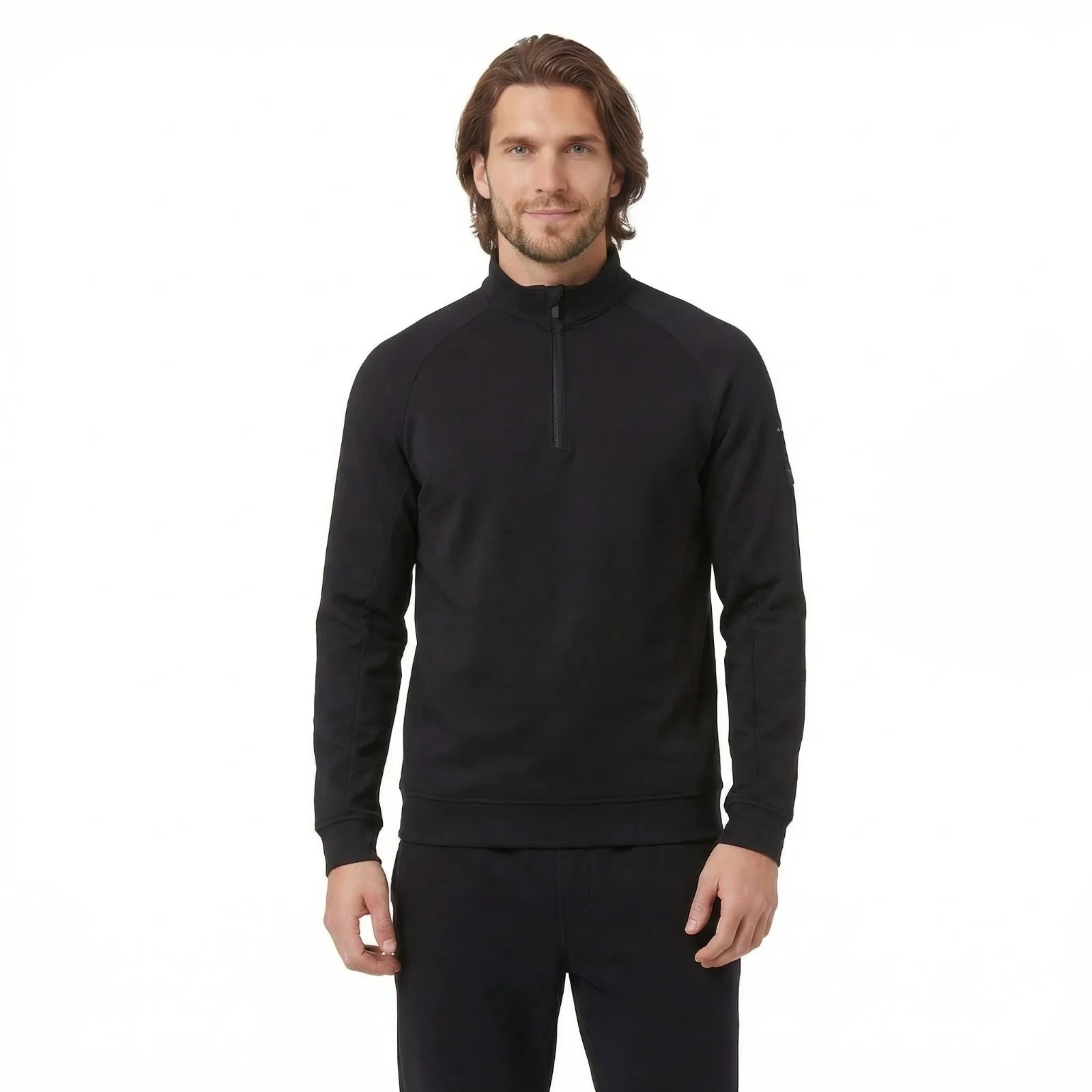 Trespass Mens Zakery Half Zip Sweatshirt Black