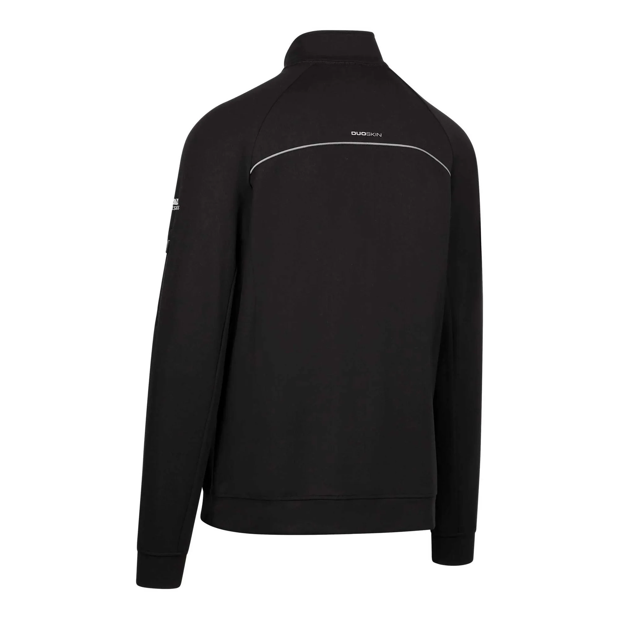 Trespass Mens Zakery Half Zip Sweatshirt Black - Image 2