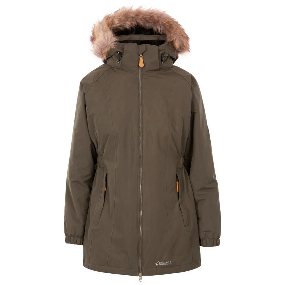 Trespass Womens Celebrity Insulated Longer Length Parka Jacket Dark Vine - Image 3