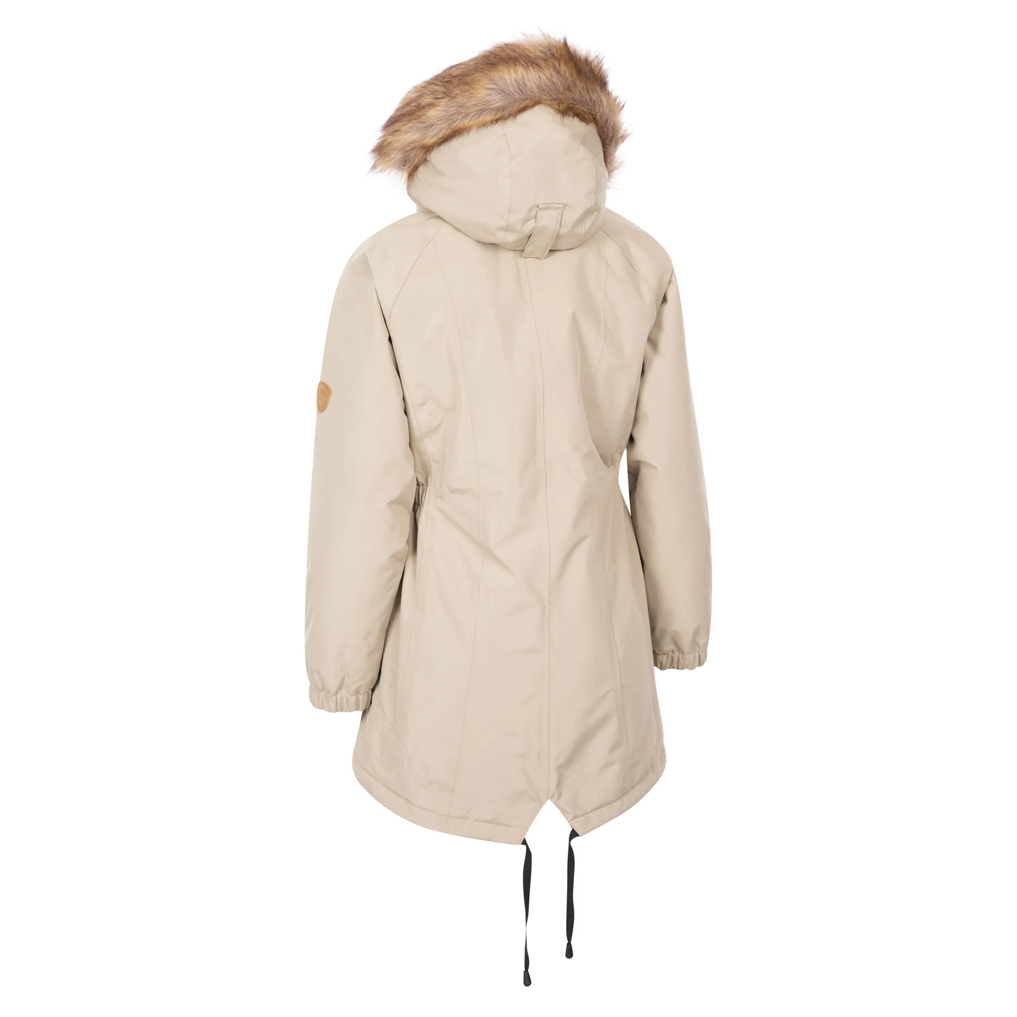 Trespass Womens Celebrity Insulated Longer Length Parka Jacket Oatmilk - Image 2