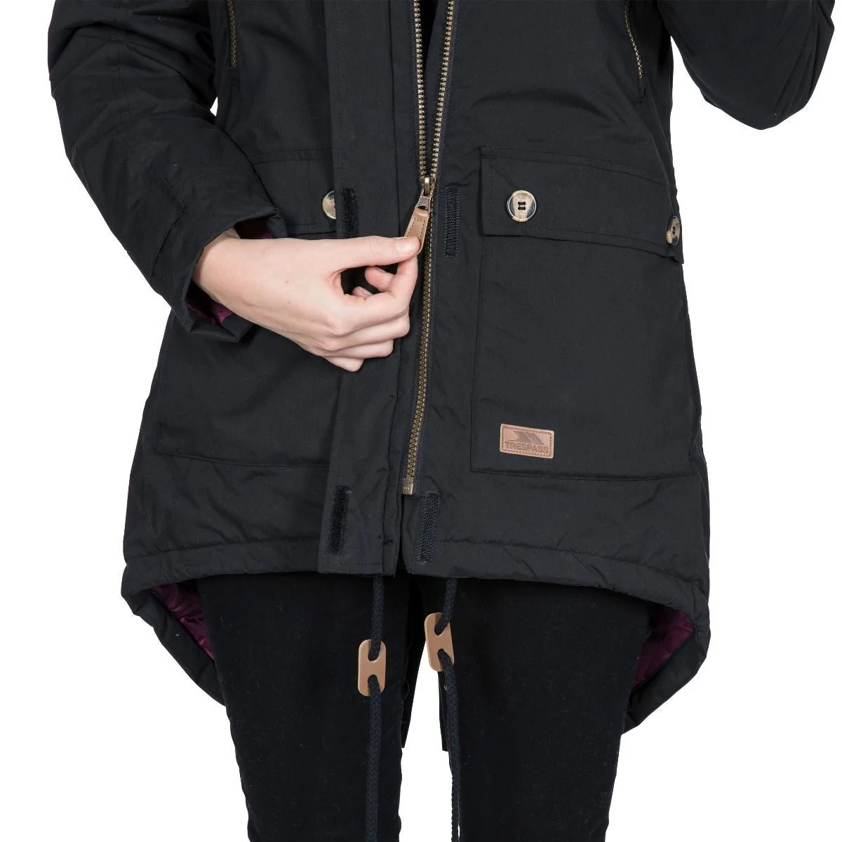 Trespass Womens Clea Waterproof Parka Black - Image 3