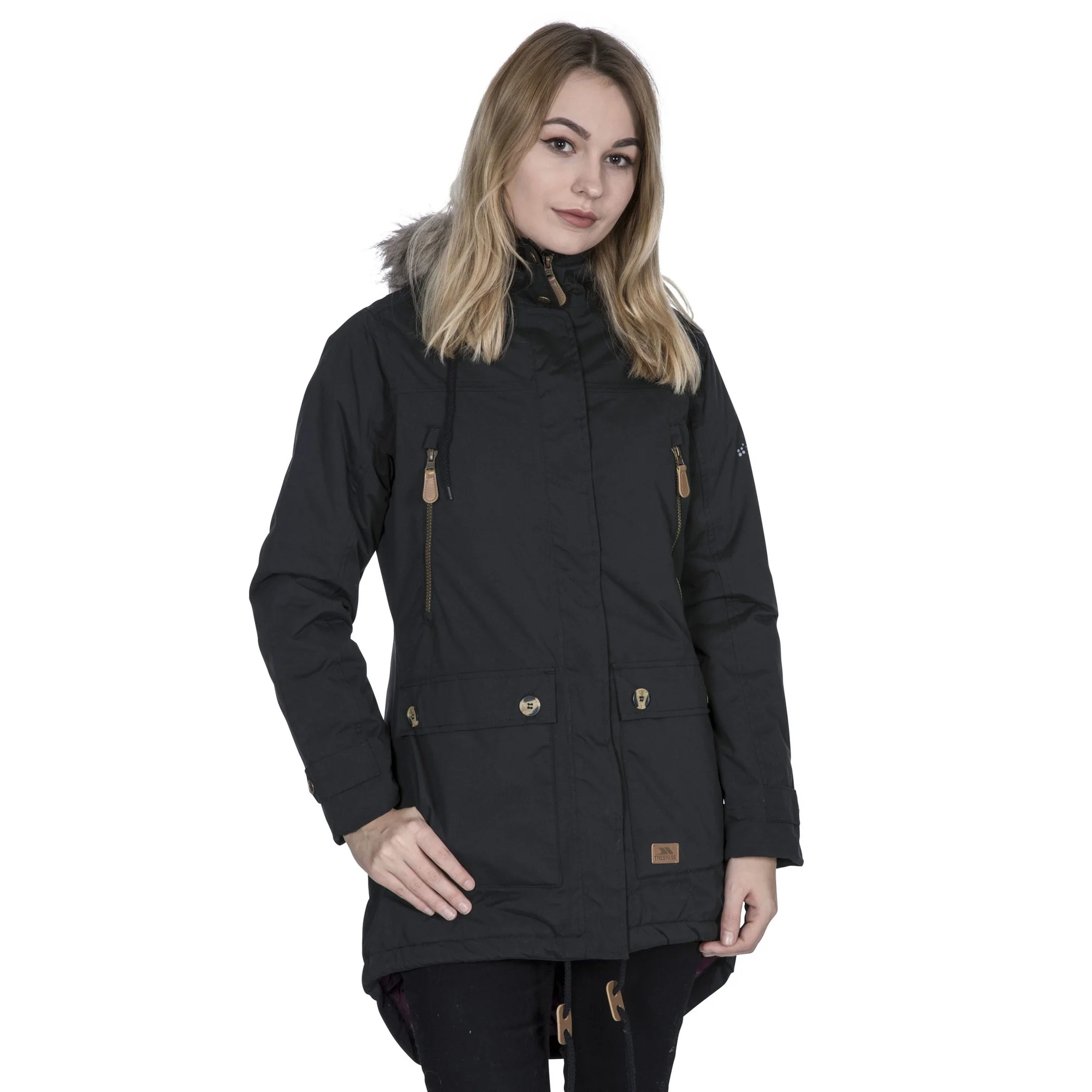 Trespass Womens Clea Waterproof Parka Black - Image 4