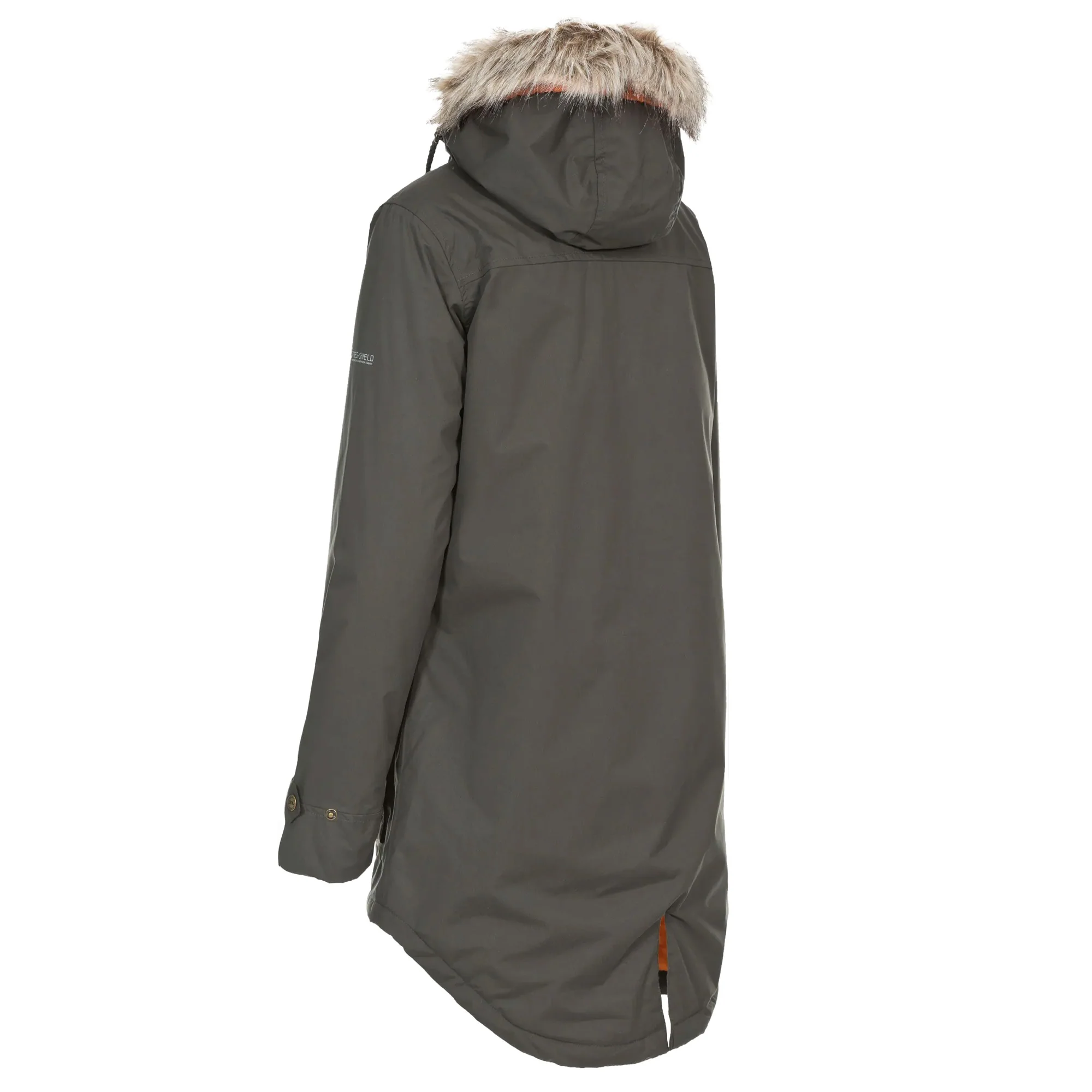 Trespass Womens Clea Waterproof Parka Dark Khaki - Image 2