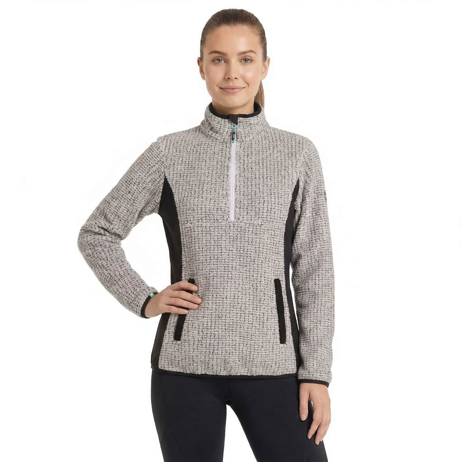 Trespass Womens Lia Half Zip Fleece Top Grey Marl
