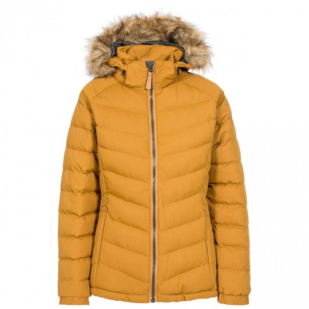 Trespass Womens Nadina Waterproof Padded Jacket Golden Brown - Image 2