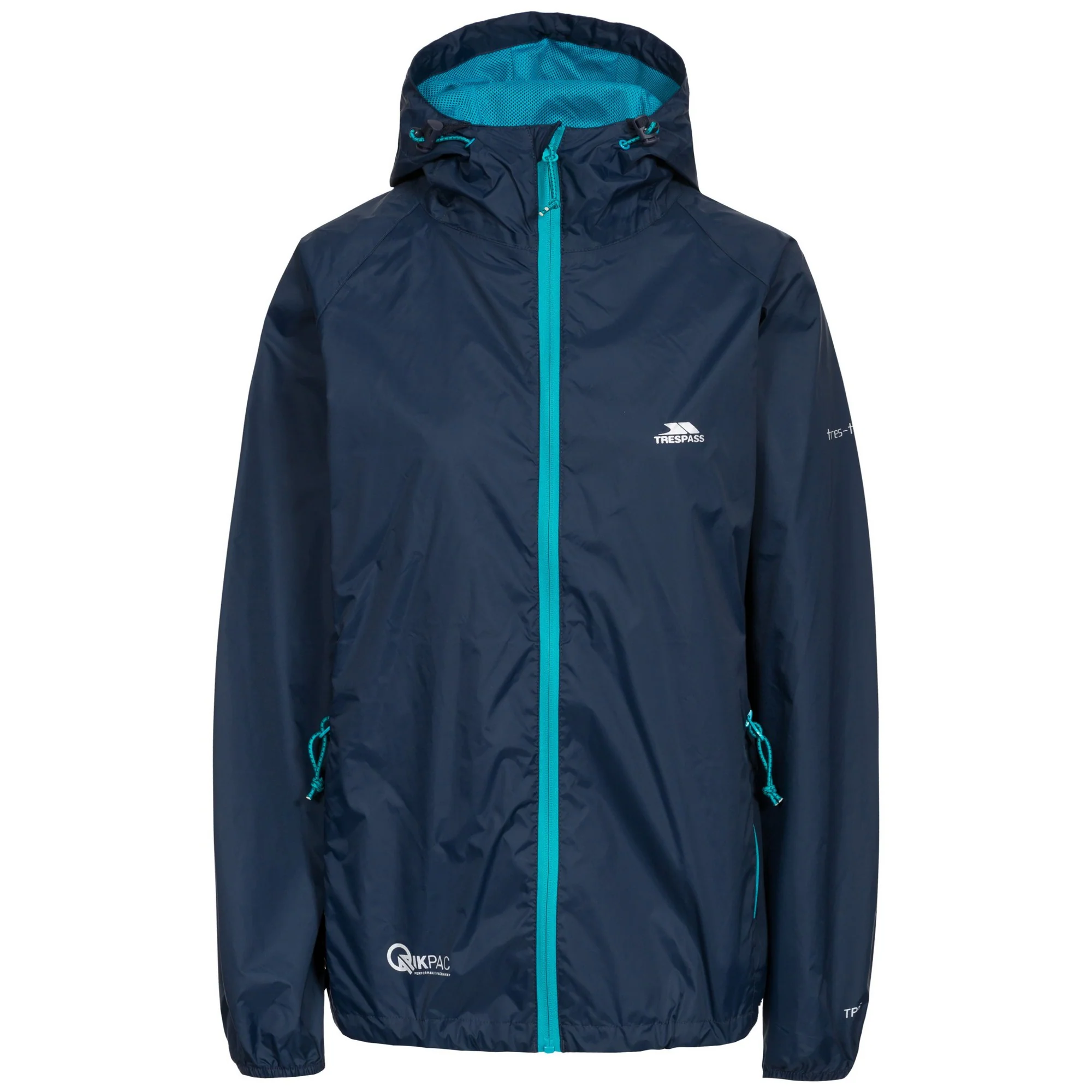Trespass Womens Qikpac Packaway Waterproof Jacket Navy