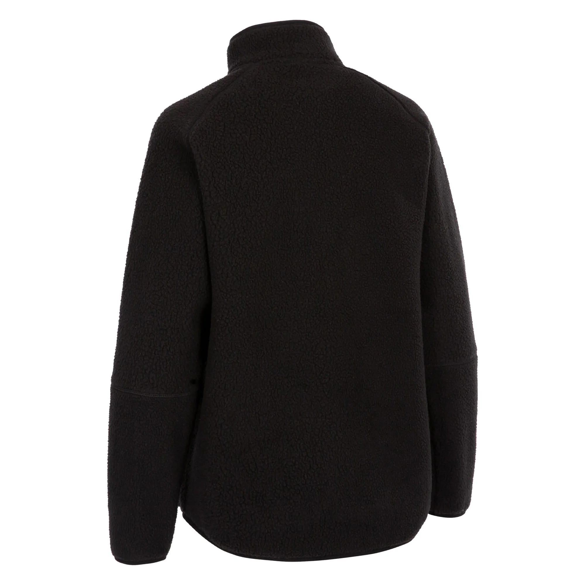 Trespass Womens Quake Leather Trim Fleece Jacket Black - Image 2