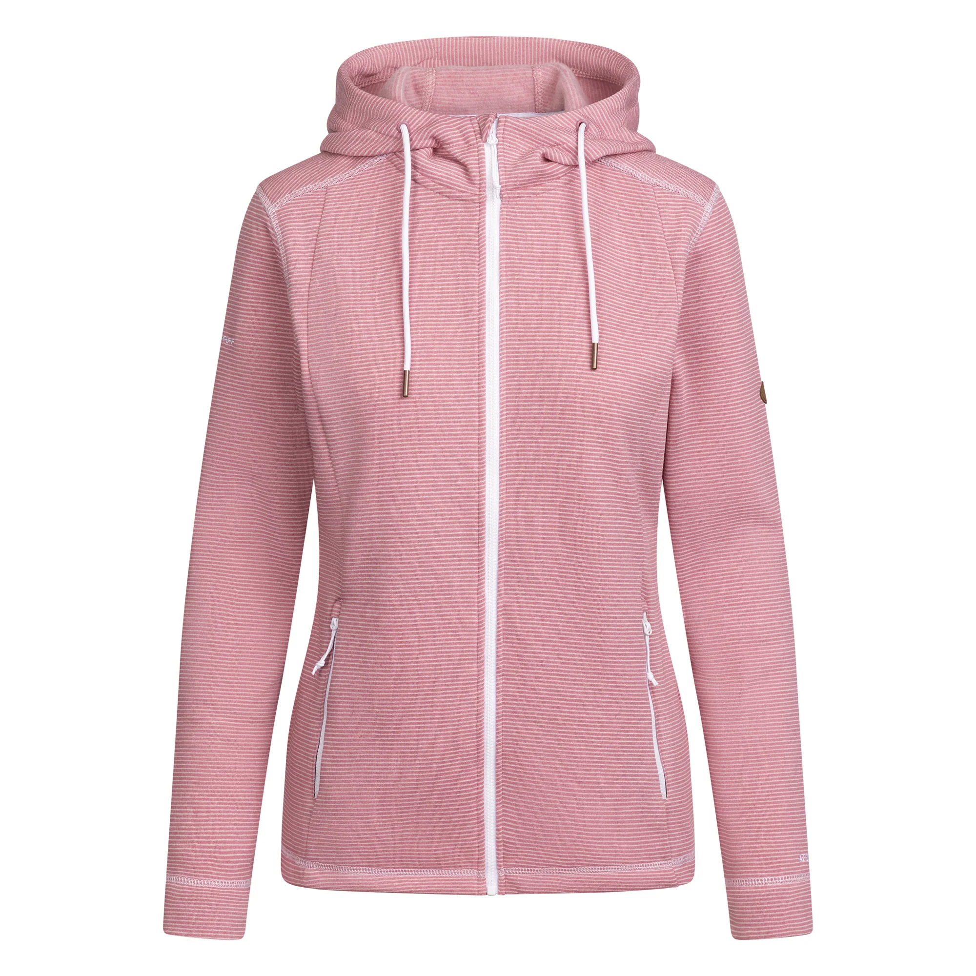 Trespass Womens Rootless Stripe Marl AT200 Fleece Jacket Pink Haze - Image 3