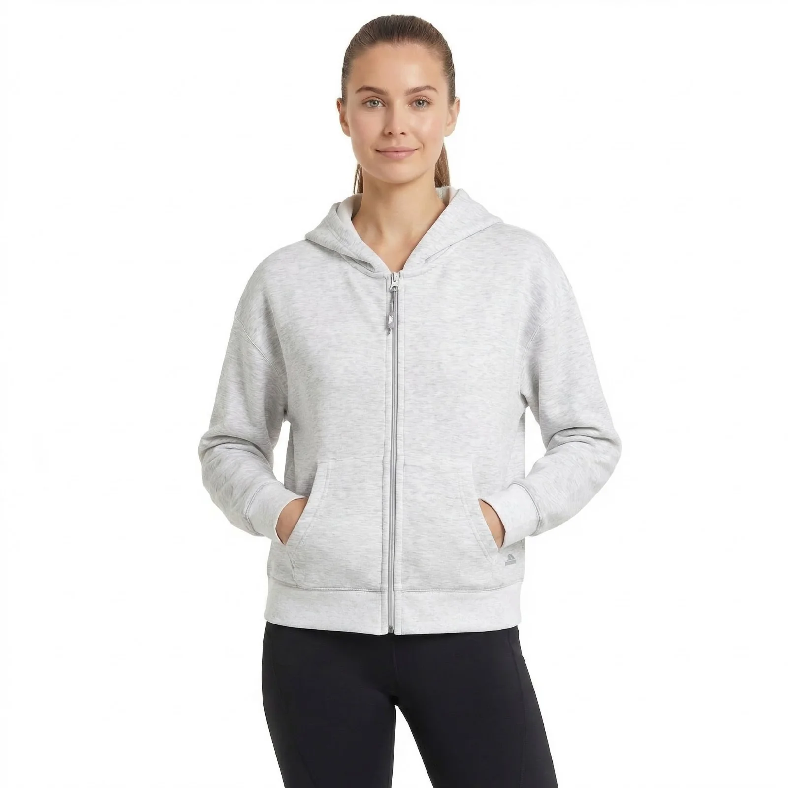 Trespass Womens Sileas Active Full Zip Hoodie Grey Marl