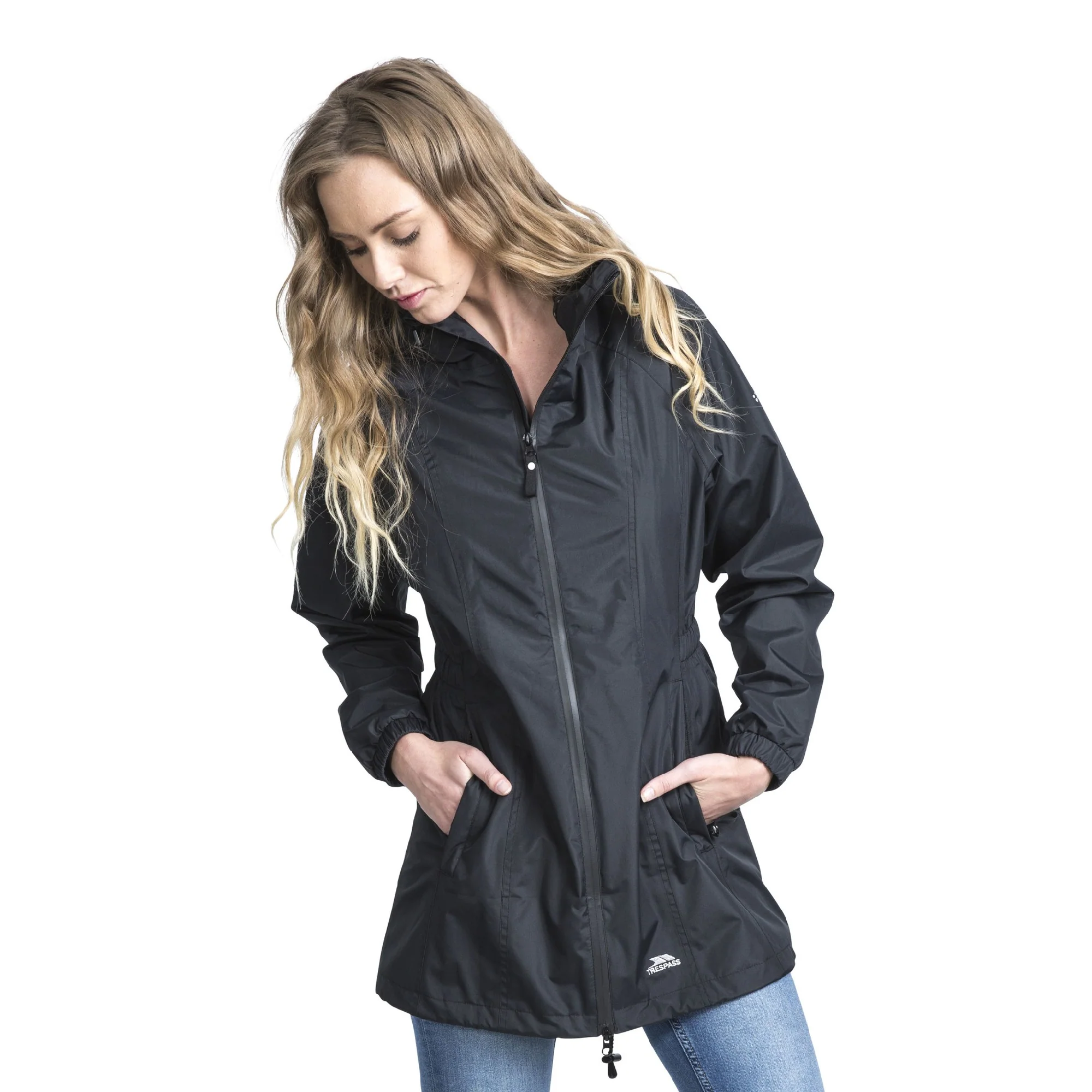 Trespass Womens Waterproof Shell Jacket Black - Image 3