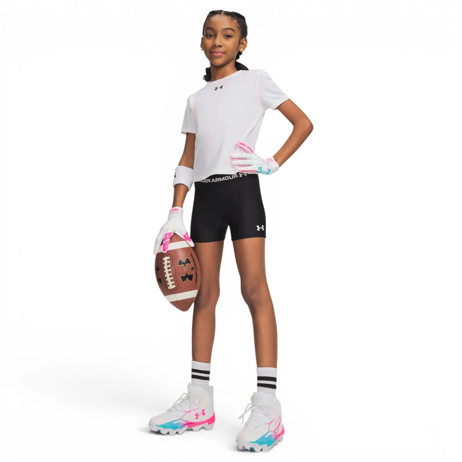 Under Armour HeatGear Girls Lightweight Stretch Shorts - Image 3