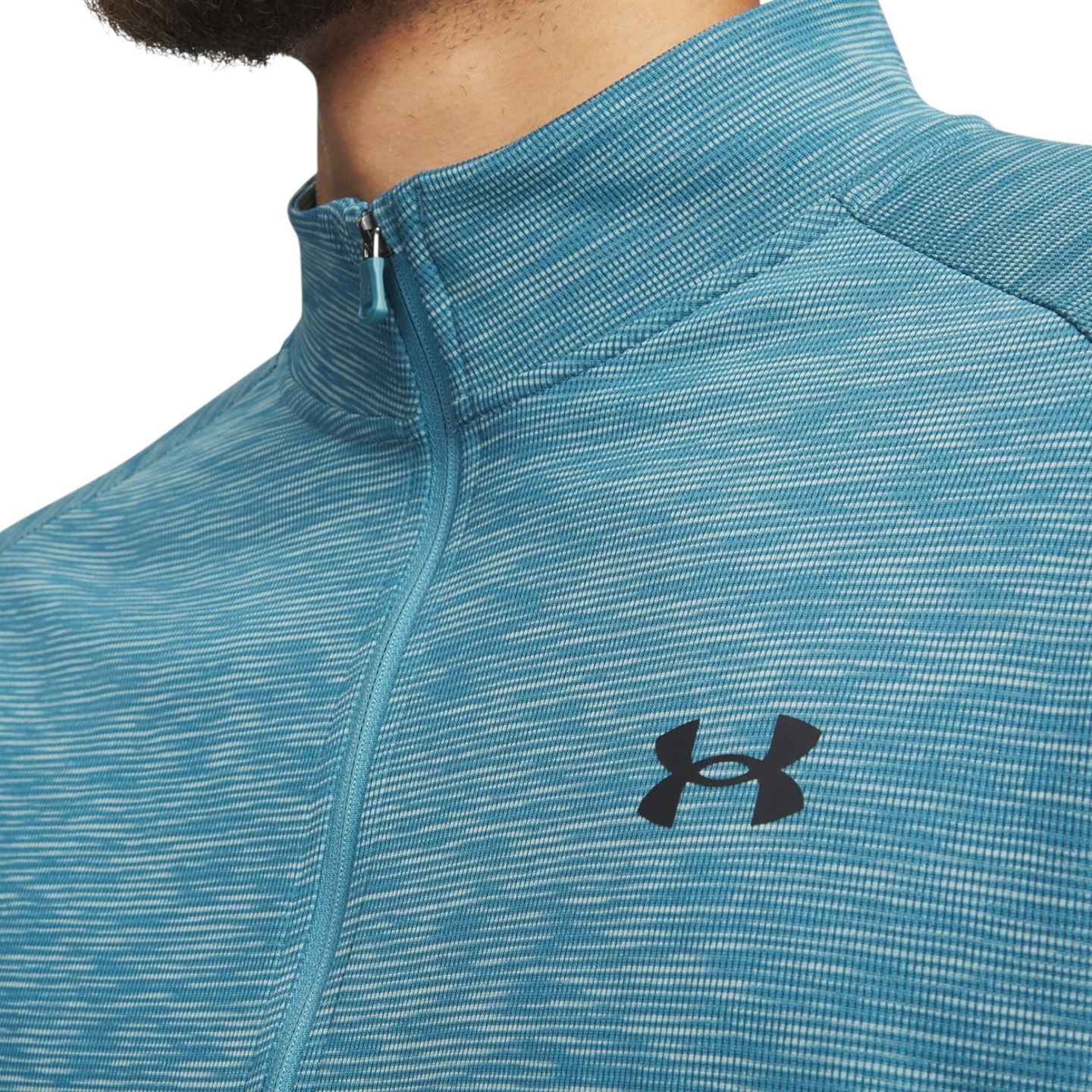 Under Armour Mens Tech Textured Half Zip Blue - Image 3
