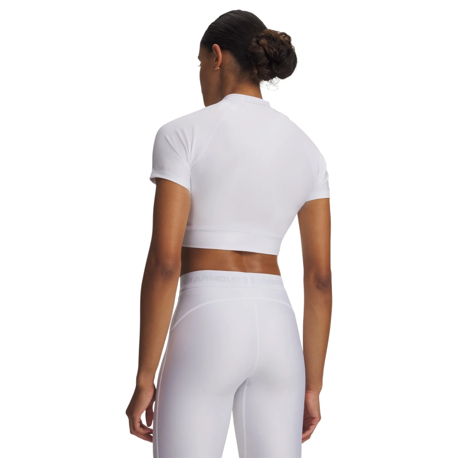 Under Armour HeatGear Crop Mock Womens Short-Sleeve Top - Image 2