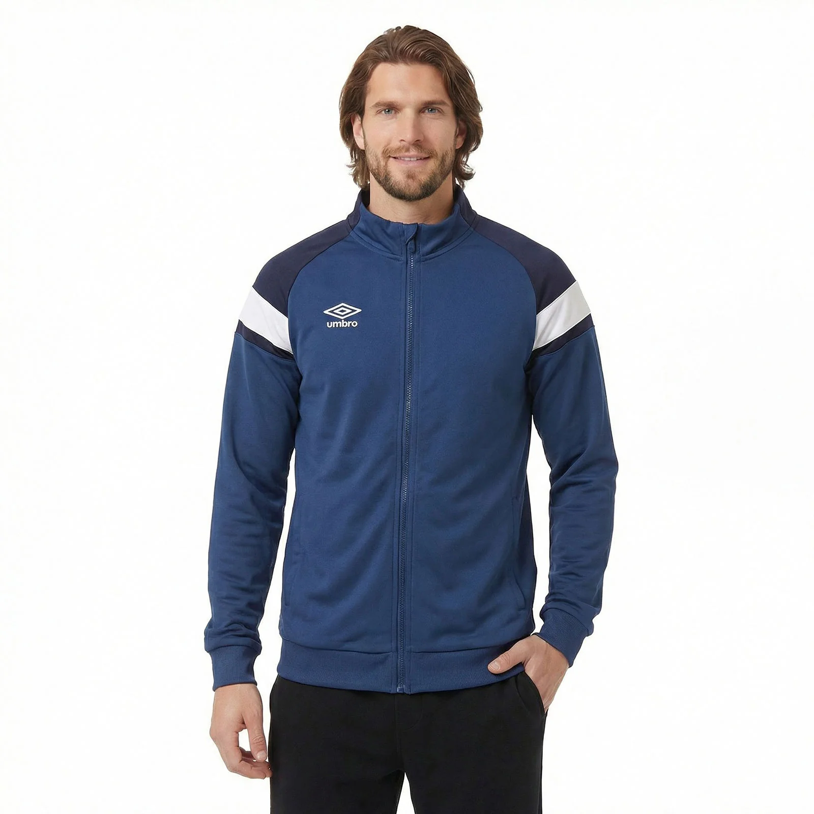 Umbro Knitted Mens Full-Zip Logo Training LS Jacket