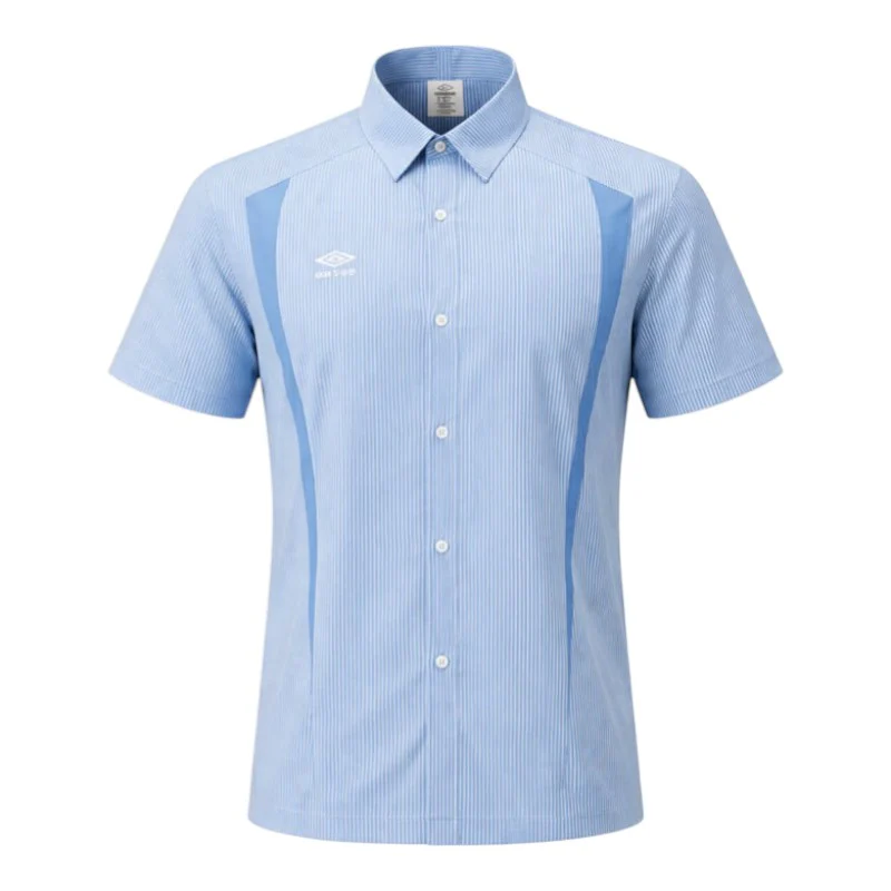 Umbro Short Sleeve Buttoned Mens Boxy-Fit Logo Shirt - Image 2