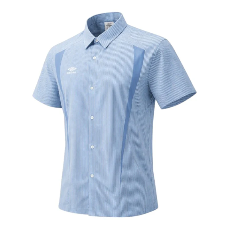 Umbro Short Sleeve Buttoned Mens Boxy-Fit Logo Shirt - Image 3
